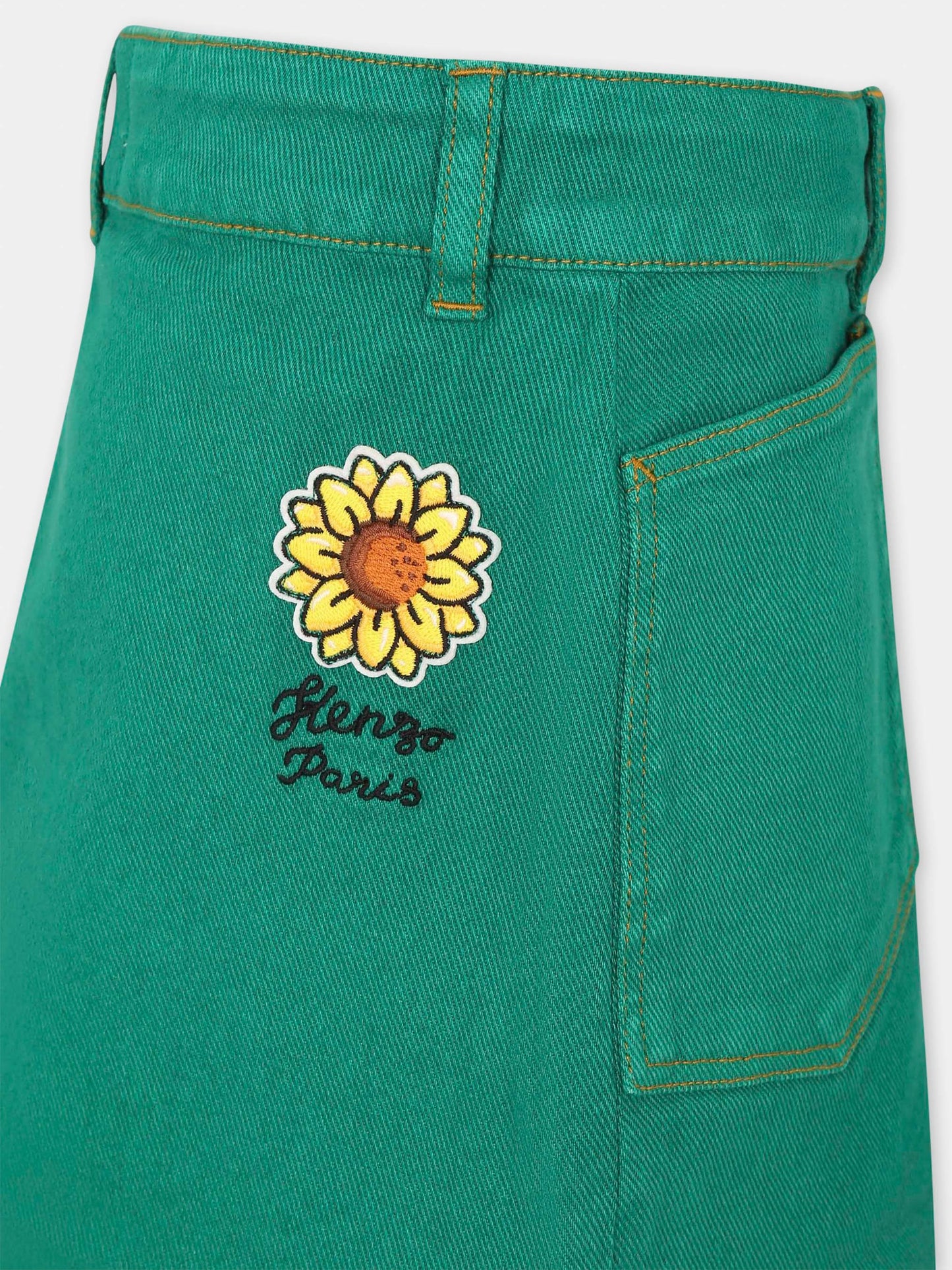 Green skirt for girl with logo