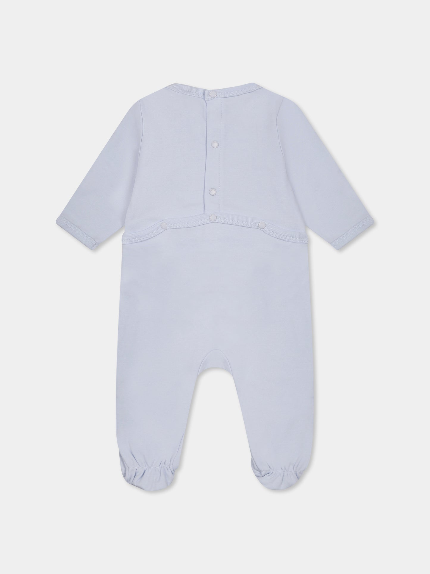 Set tutina celeste per neonato con elefante e logo,Kenzo Kids,K60866 771