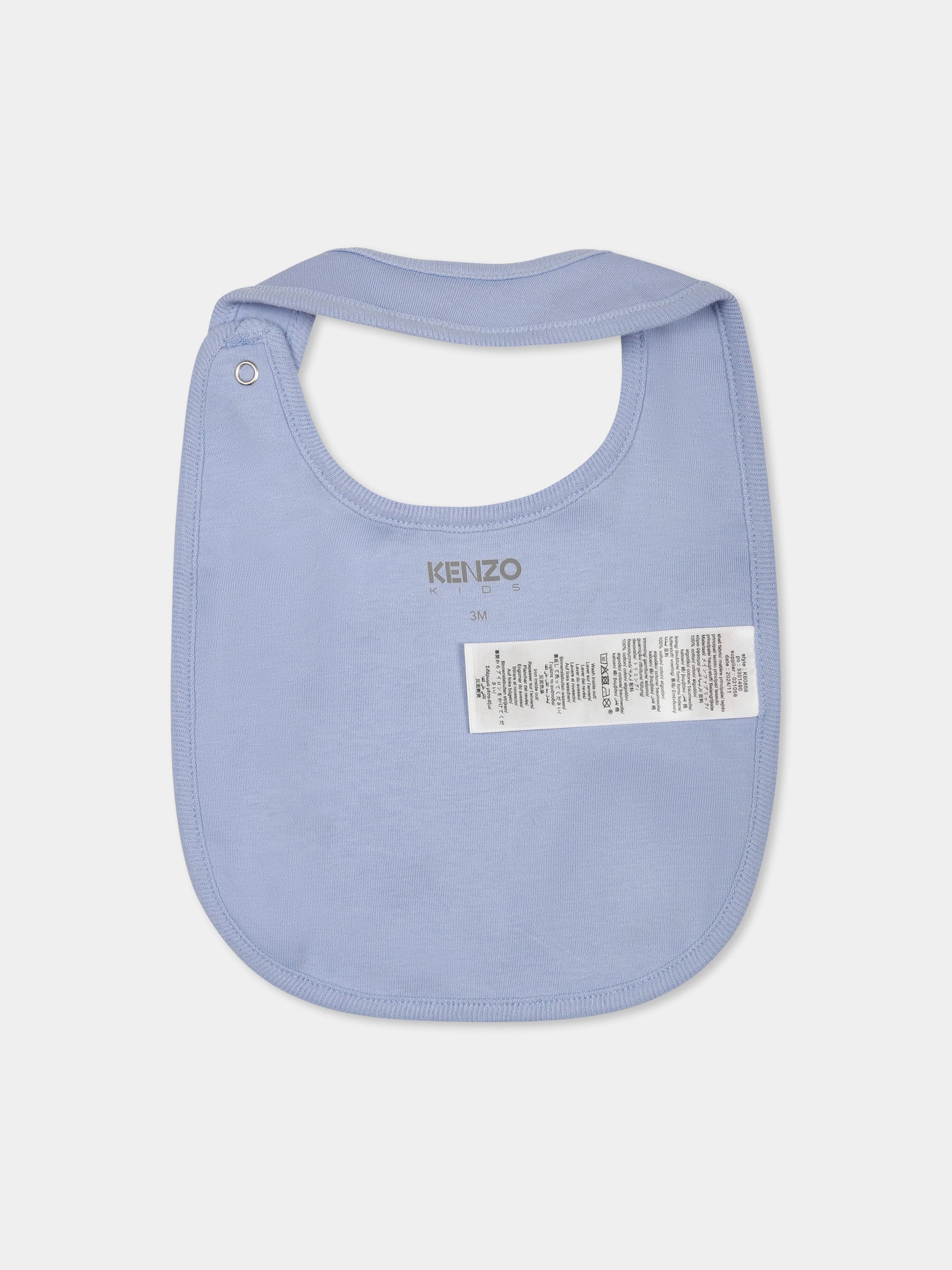Set tutina celeste per neonato con elefante e logo,Kenzo Kids,K60866 771