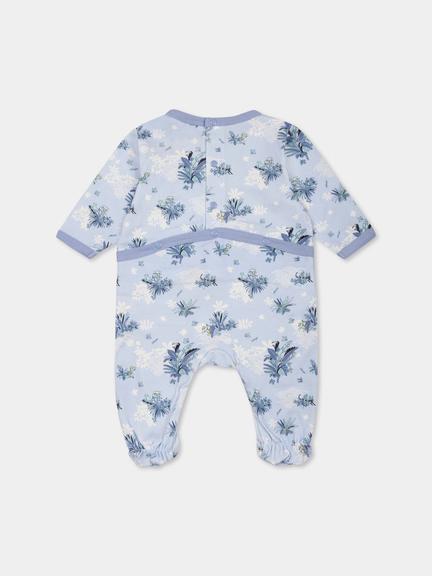 Set tutina celeste per neonato con stampa giungla,Kenzo Kids,K60863 771