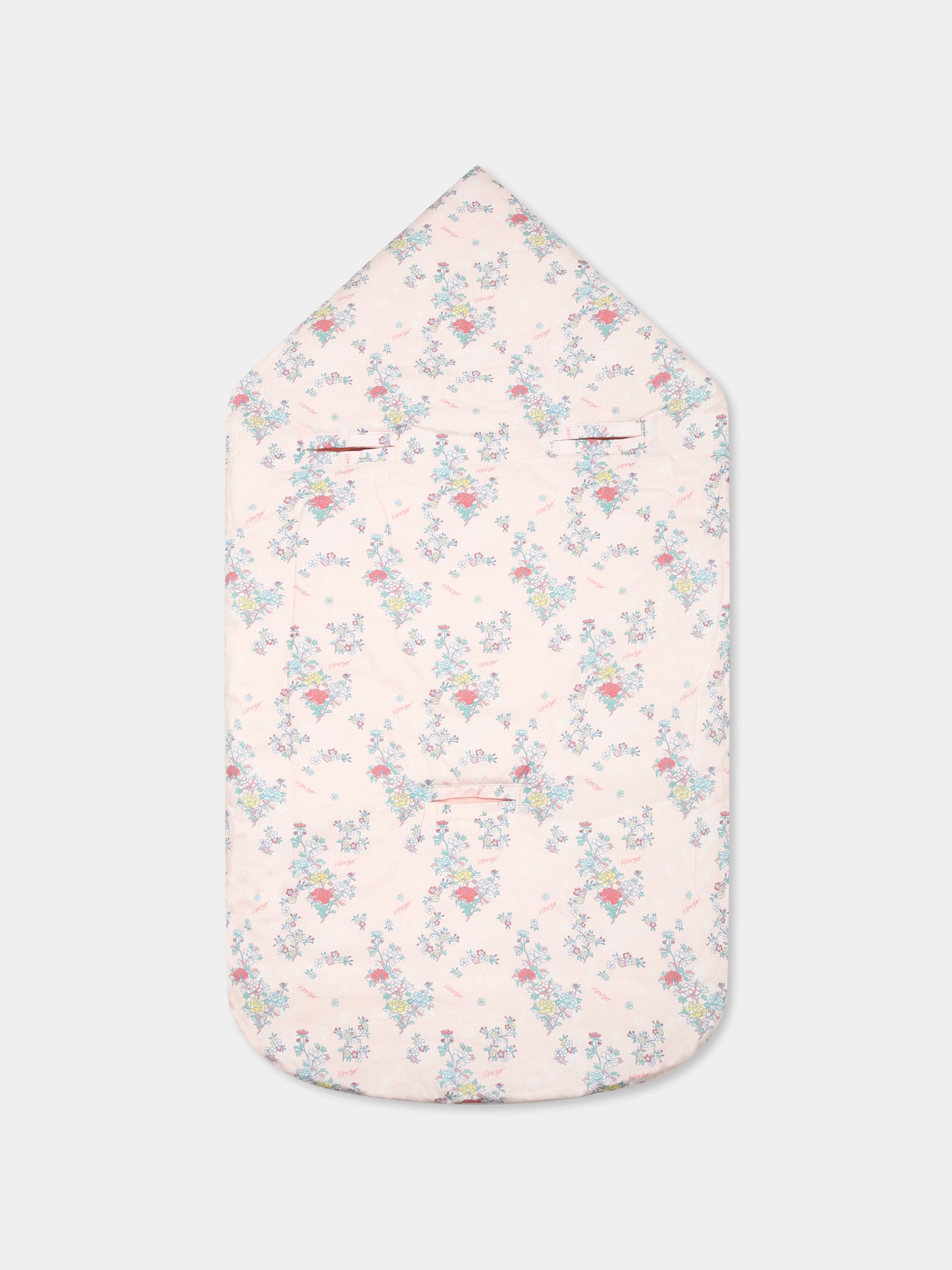 Sacco nanna rosa reversibile per neonata con stampa  floreale,Kenzo Kids,K60878 47R