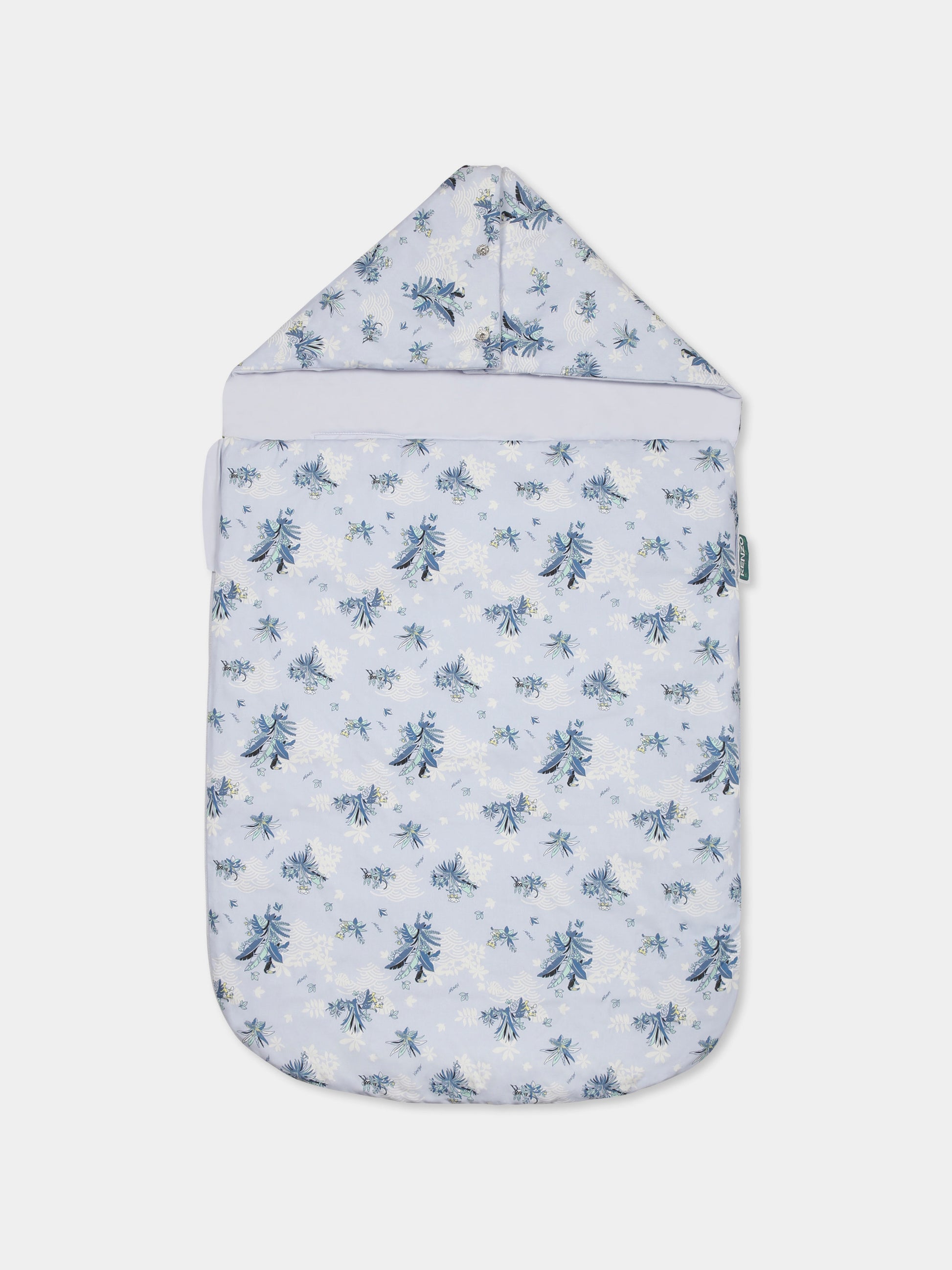 Sacco nanna celeste reversibile per neonato con stampa giungla,Kenzo Kids,K60878 771