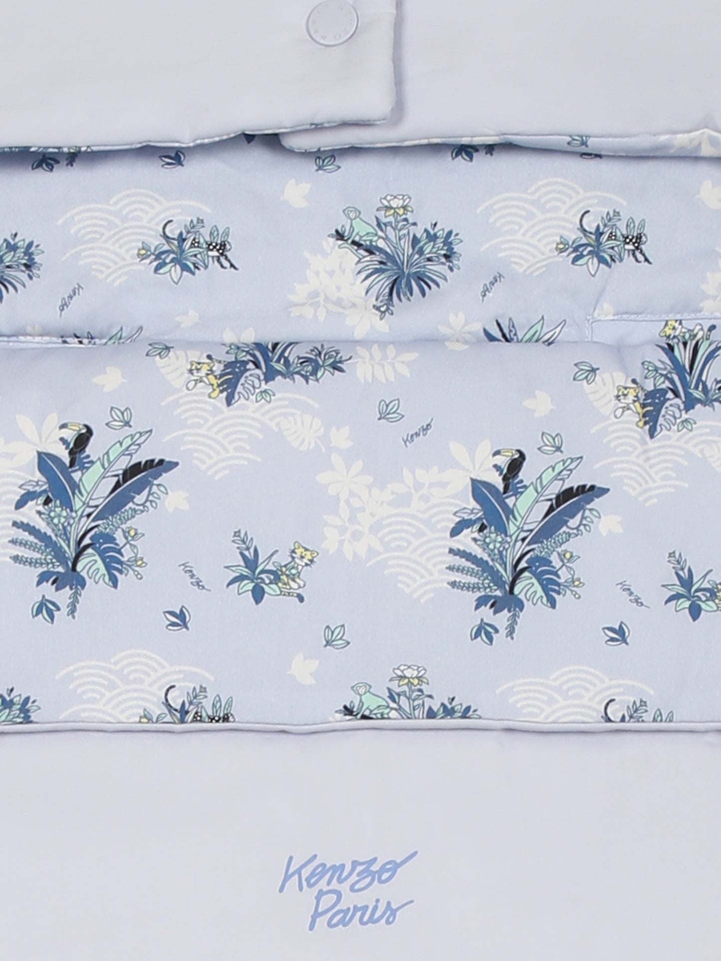 Sacco nanna celeste reversibile per neonato con stampa giungla,Kenzo Kids,K60878 771