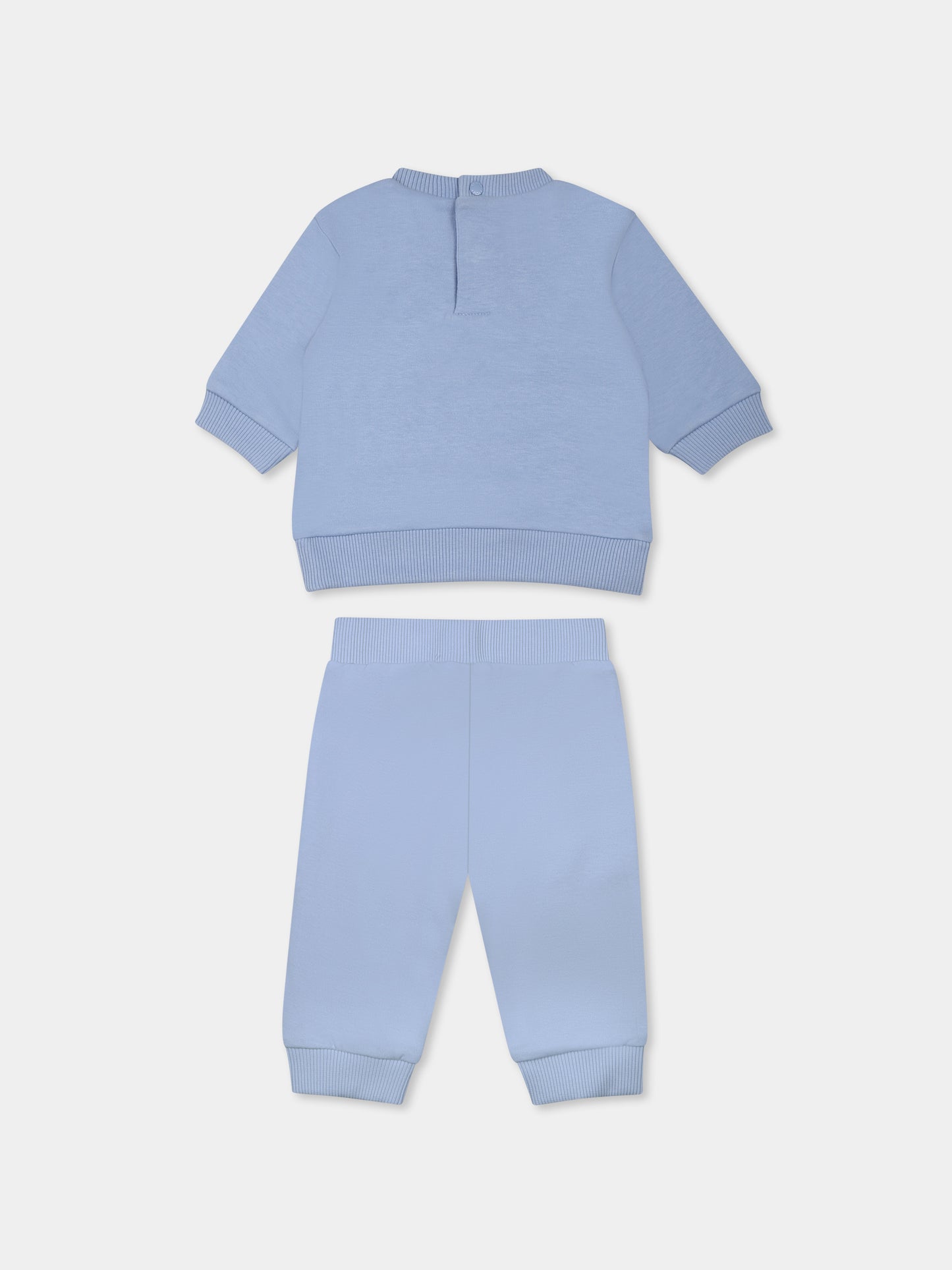 Completo nascita celeste per neonato con logo e stampa giungla,Kenzo Kids,K60859 77A