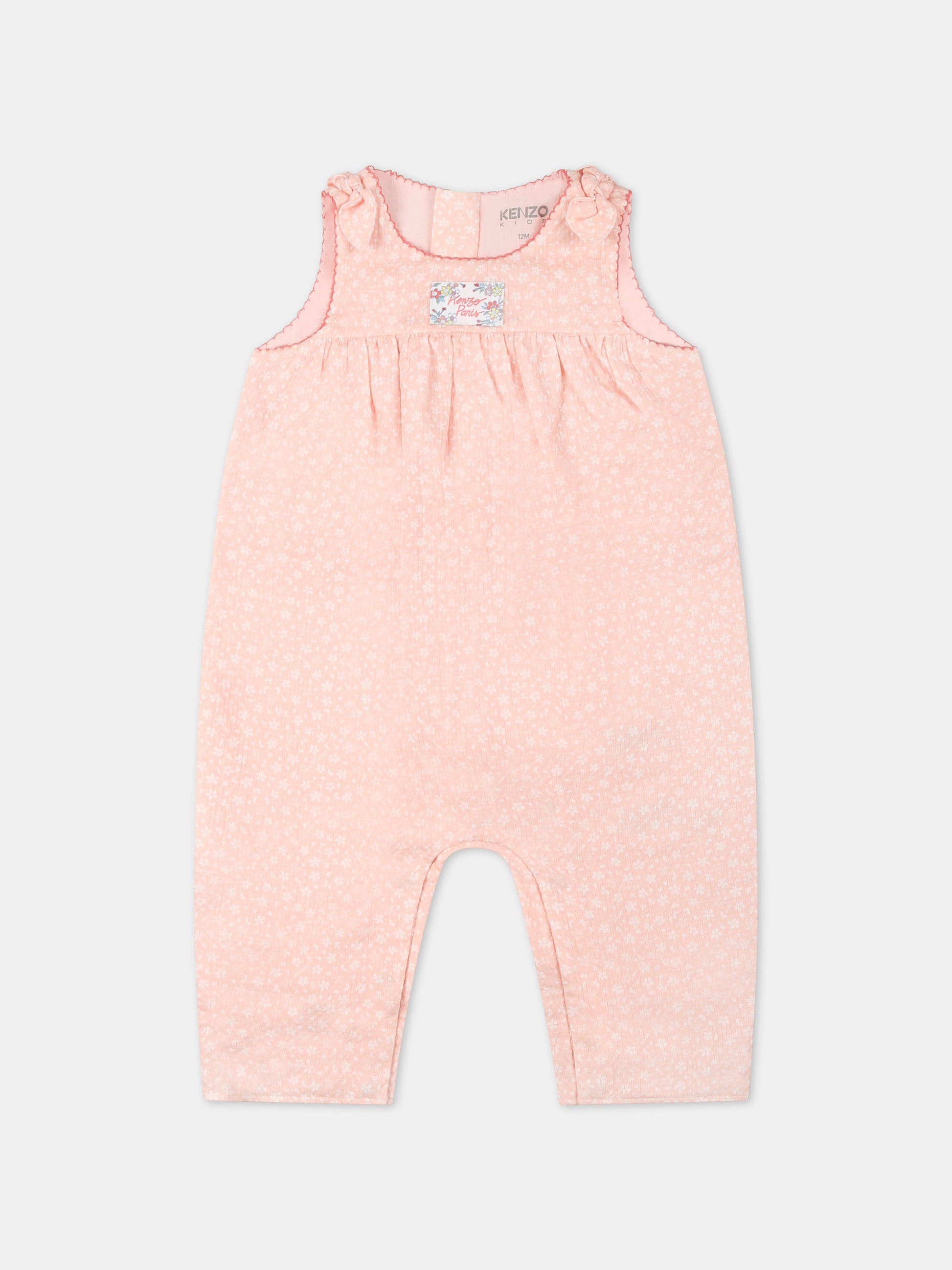 Pagliaccetto rosa per neonata con stampa floreale,Kenzo Kids,K60842 47R