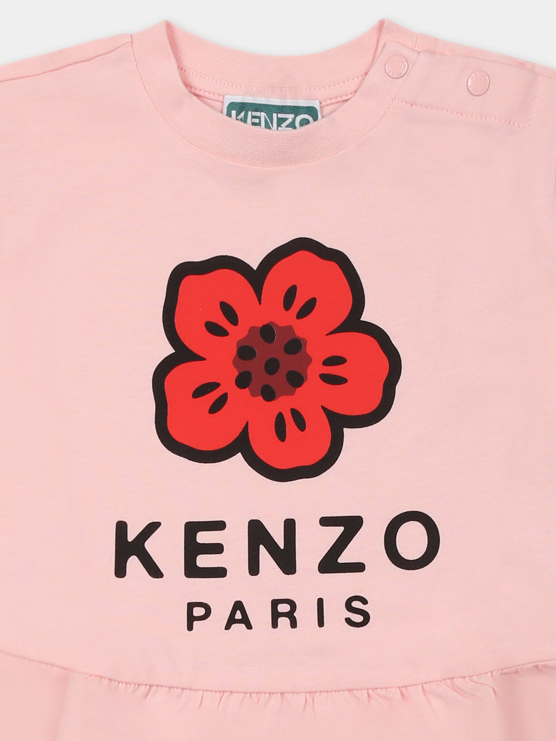 Vestito rosa per neonata con Boke Flower,Kenzo Kids,K60941 45Z