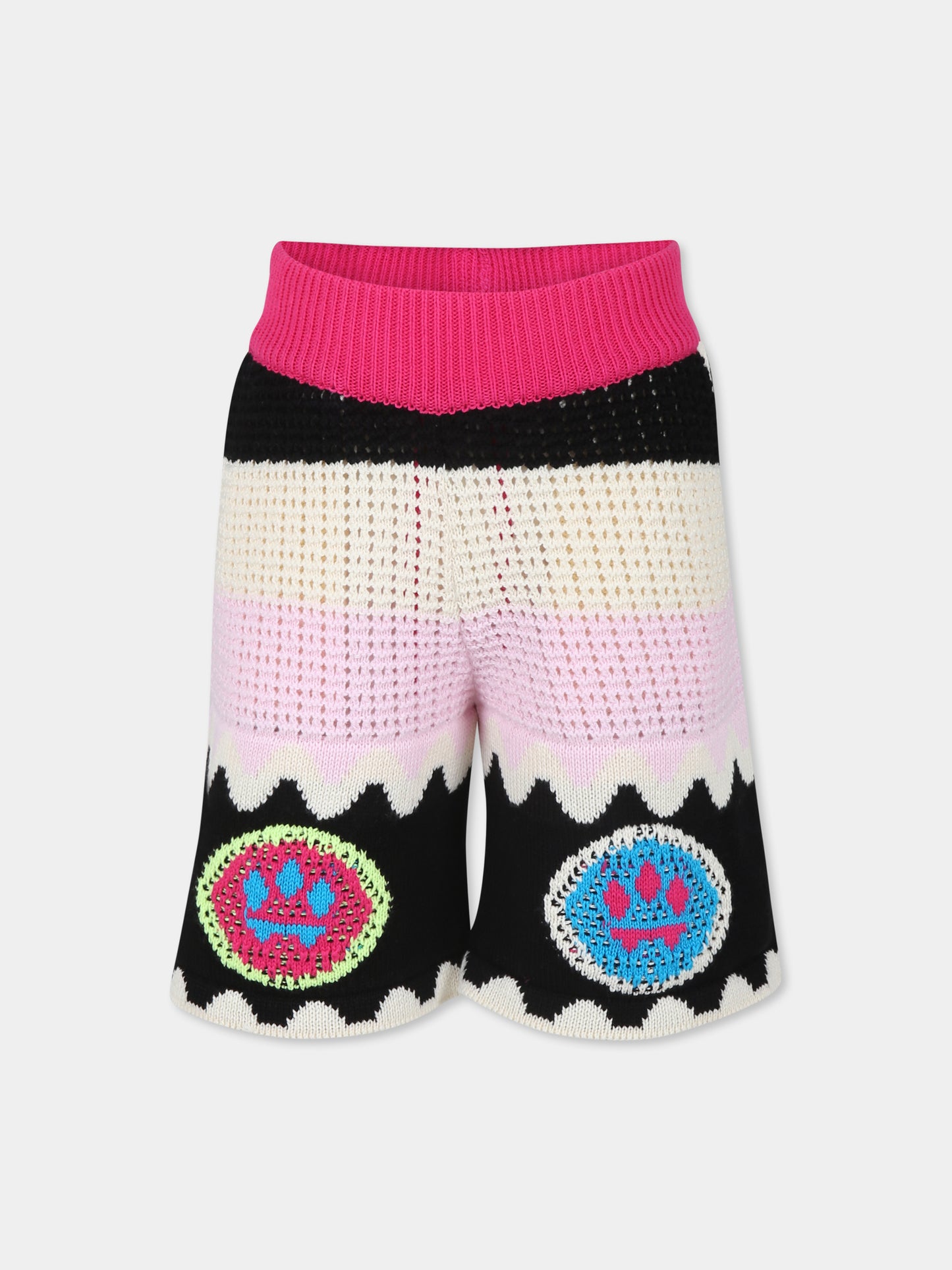 Shorts neri per bambina con smile,Barrow,S4BKJGSH077 110