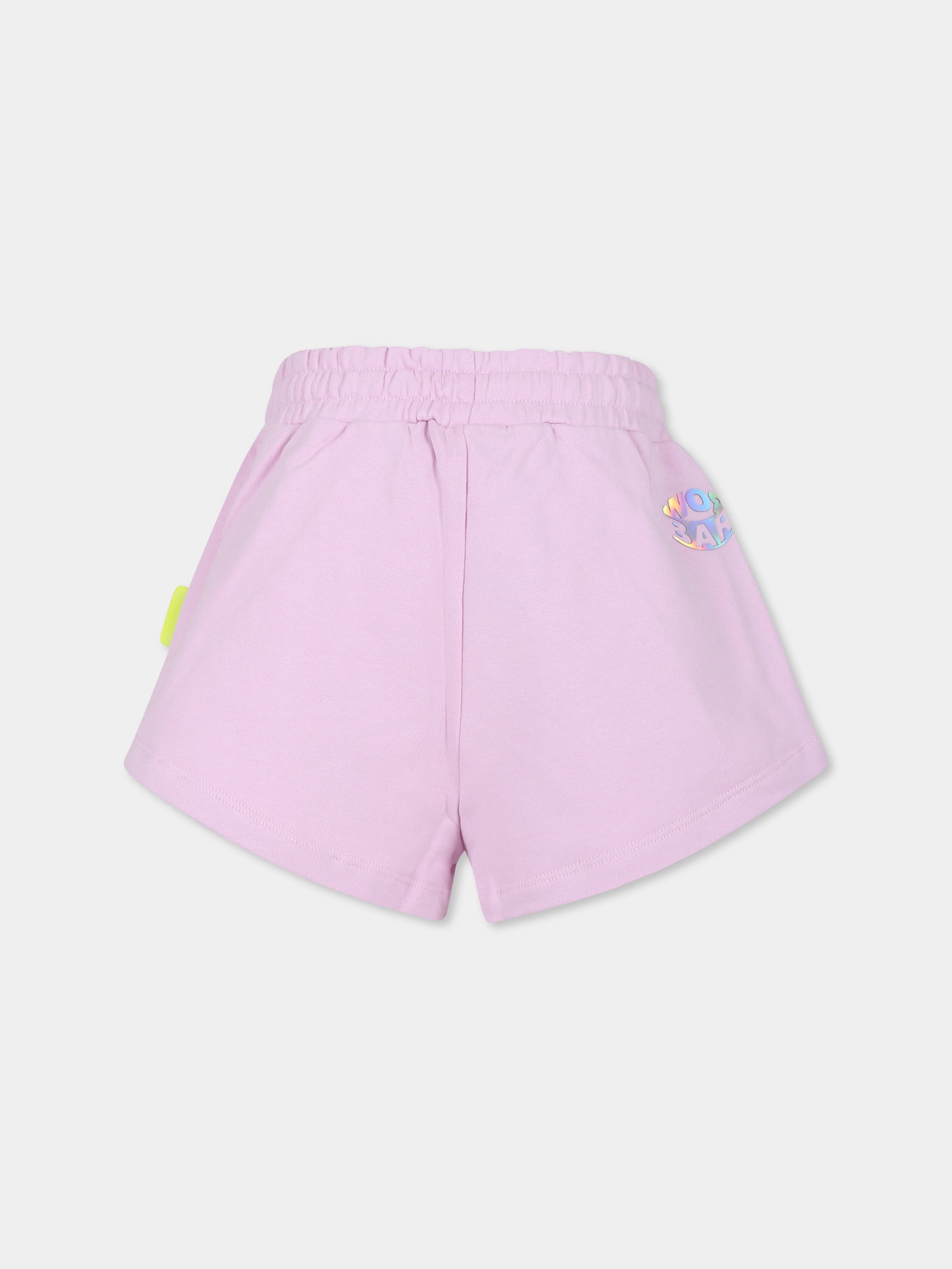 Shorts rosa per bambina con smile,Barrow,S4BKJGSH110 BW014