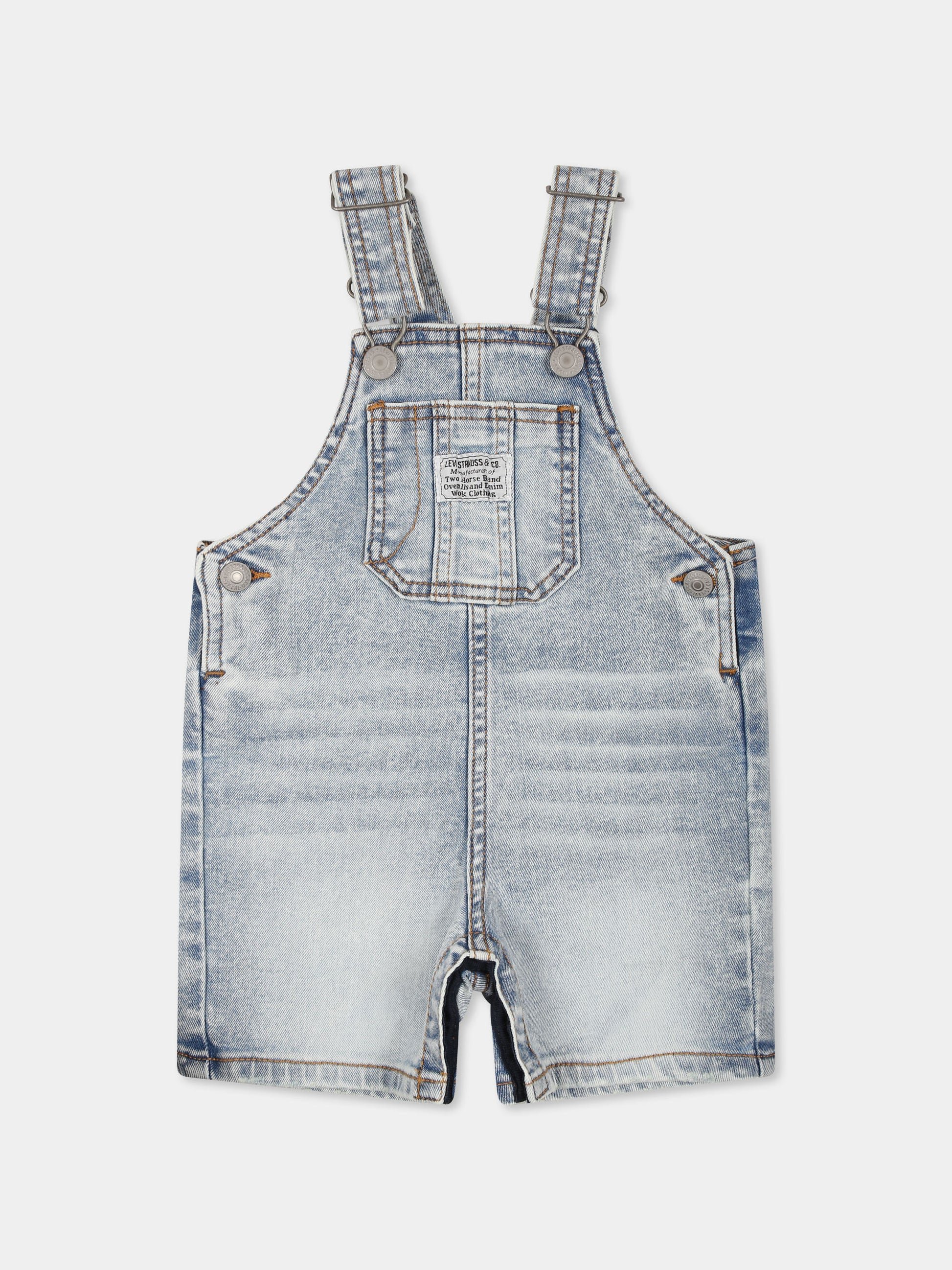 Salopette denim per neonati con logo,Levi's Kids,E584 L9M