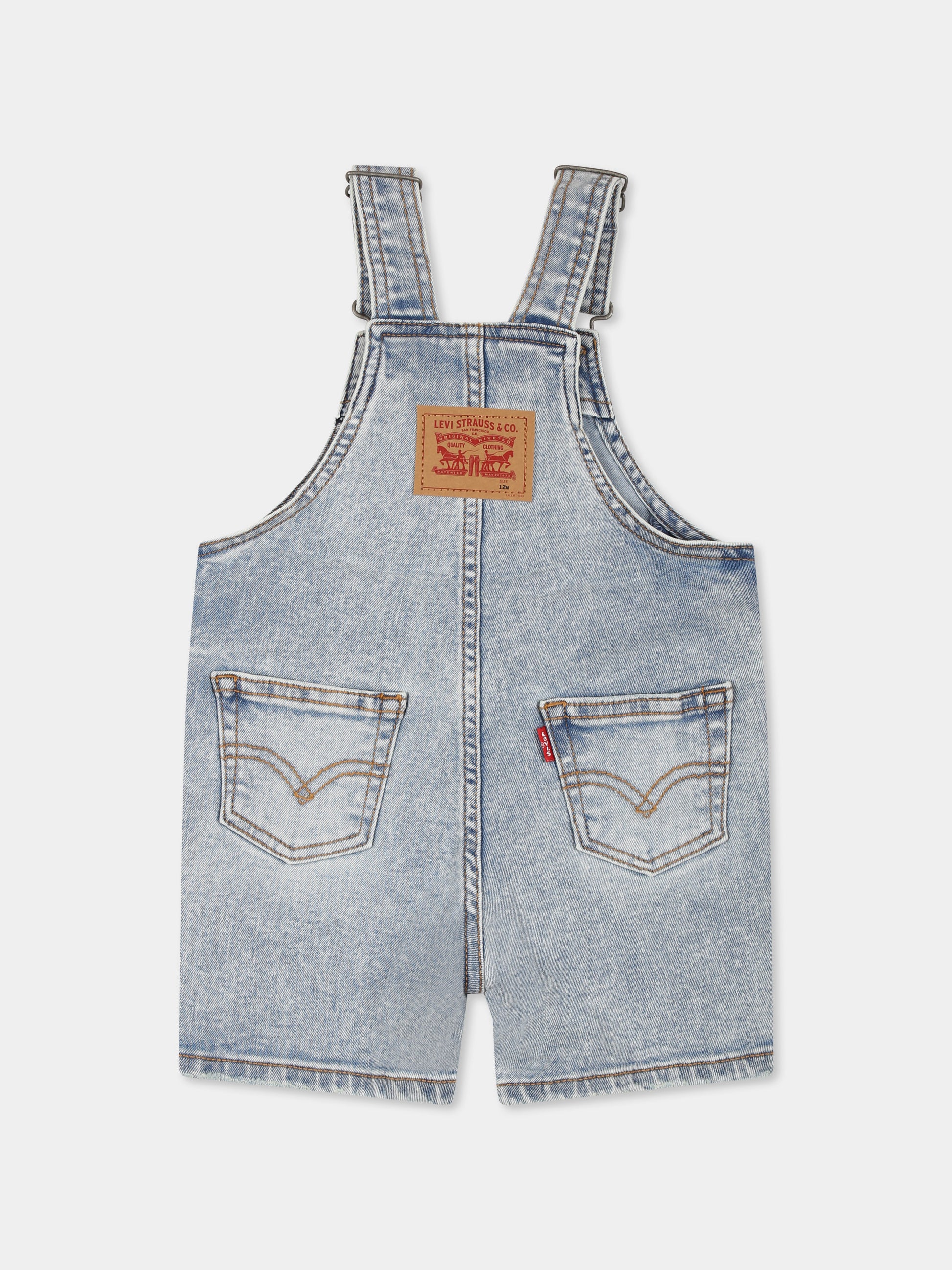 Salopette denim per neonati con logo,Levi's Kids,E584 L9M