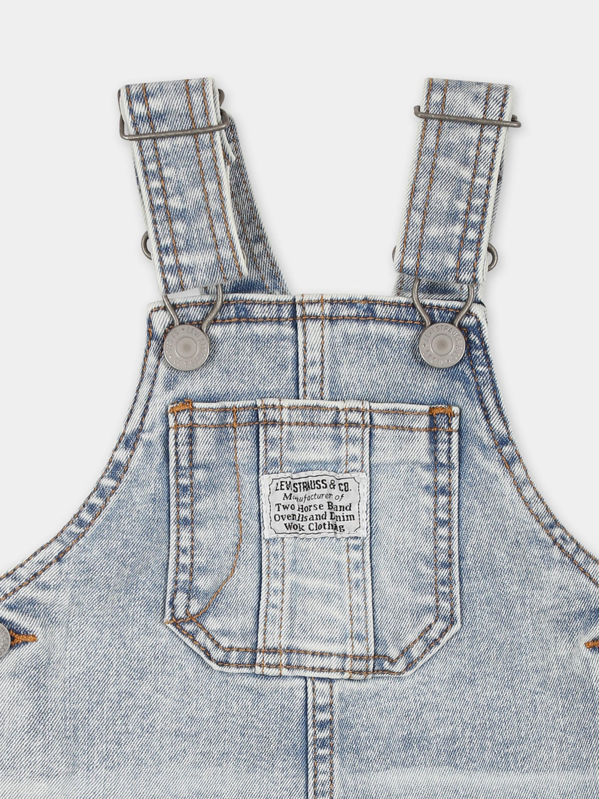 Salopette denim per neonati con logo,Levi's Kids,E584 L9M