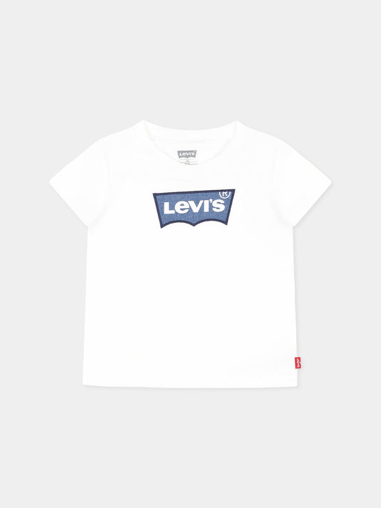 T-shirt bianca per neonato con logo,Levi's Kids,M318 W1T