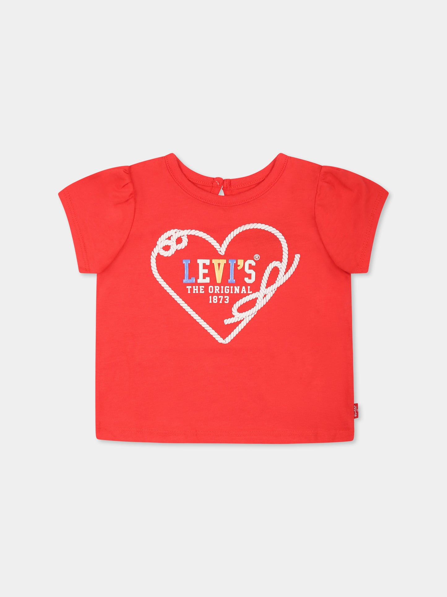T-shirt rossa per neonata con logo e cuore,Levi's Kids,M402 R1Q
