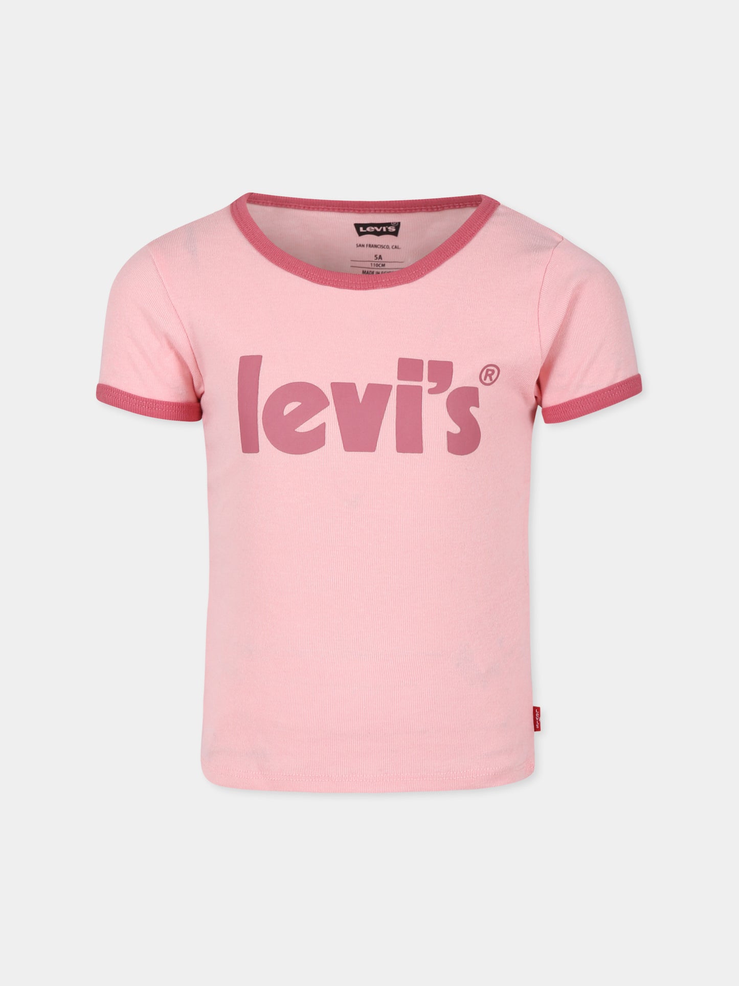 T-shirt rosa per bambina con logo fucsia,Levi's Kids,LK4EH132 AED