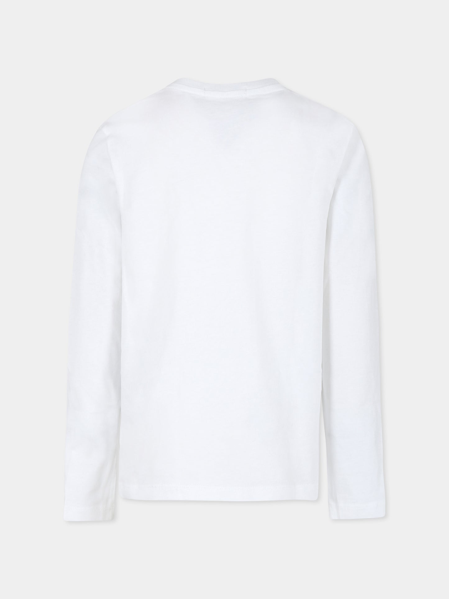 T-shirt bianca per bambina con logo,Calvin Klein Kids,23FCKIG0IG02135 YAF