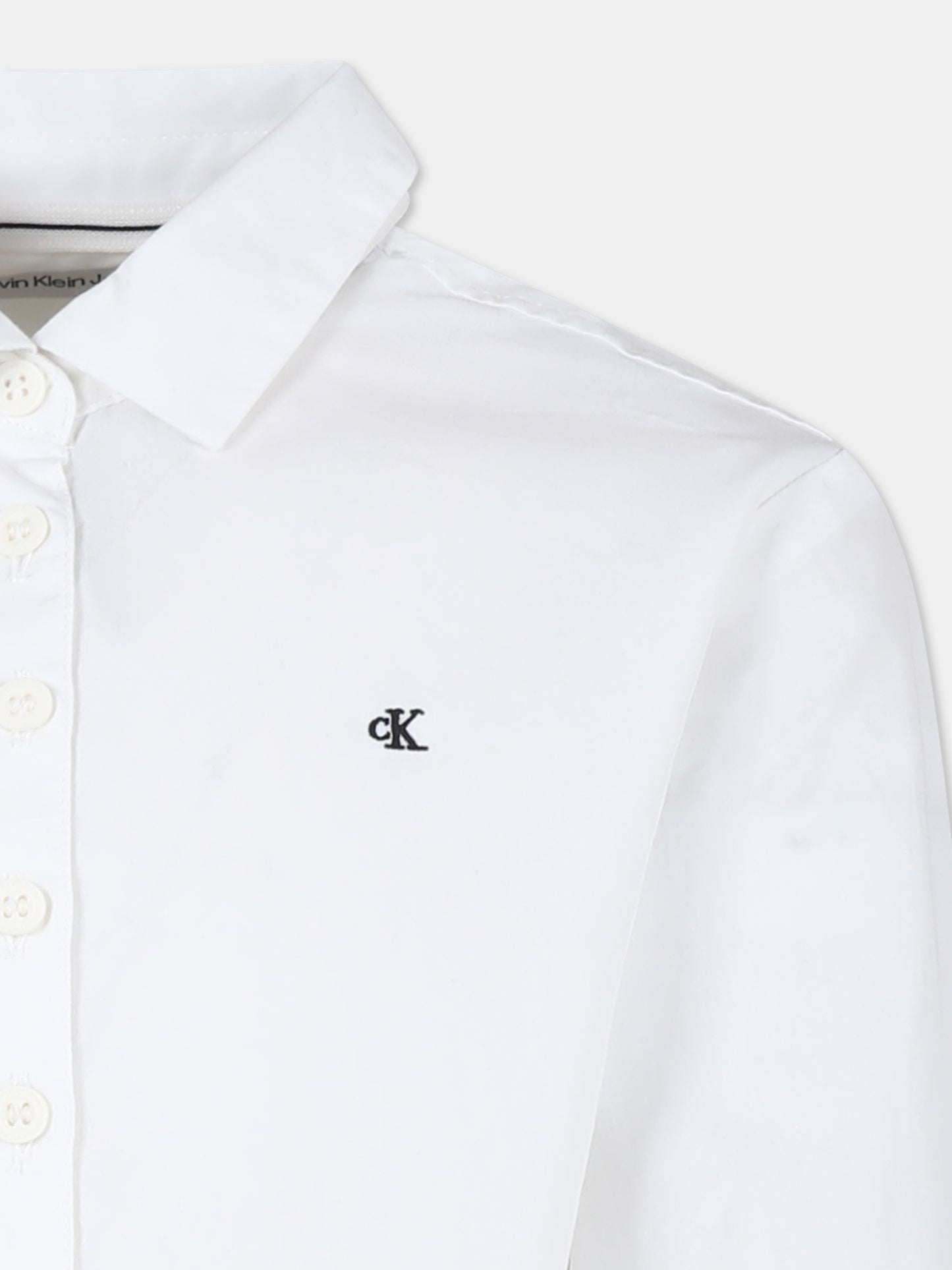 Camicia bianca per bambino con logo,Calvin Klein Kids,23FCKIG0IG02331 YAF