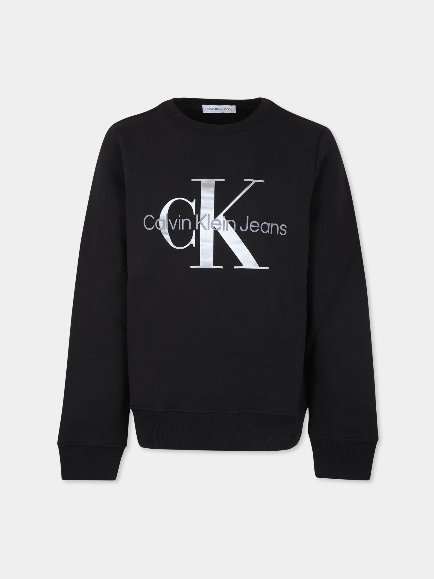 Felpa nera per bambino con logo,Calvin Klein Kids,23FCKIU0IU00602T BEH