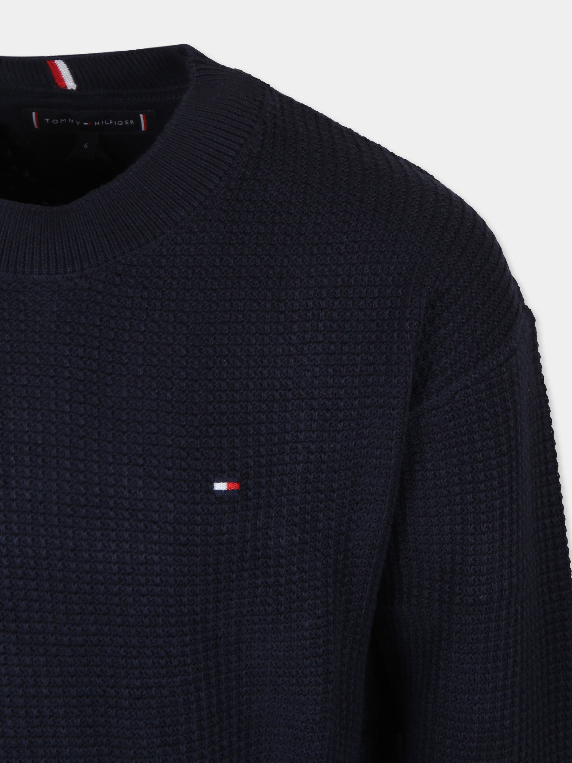 Maglione blu per bambino con logo,Tommy Hilfiger Junior,23FTHKB0KB08504 DW5
