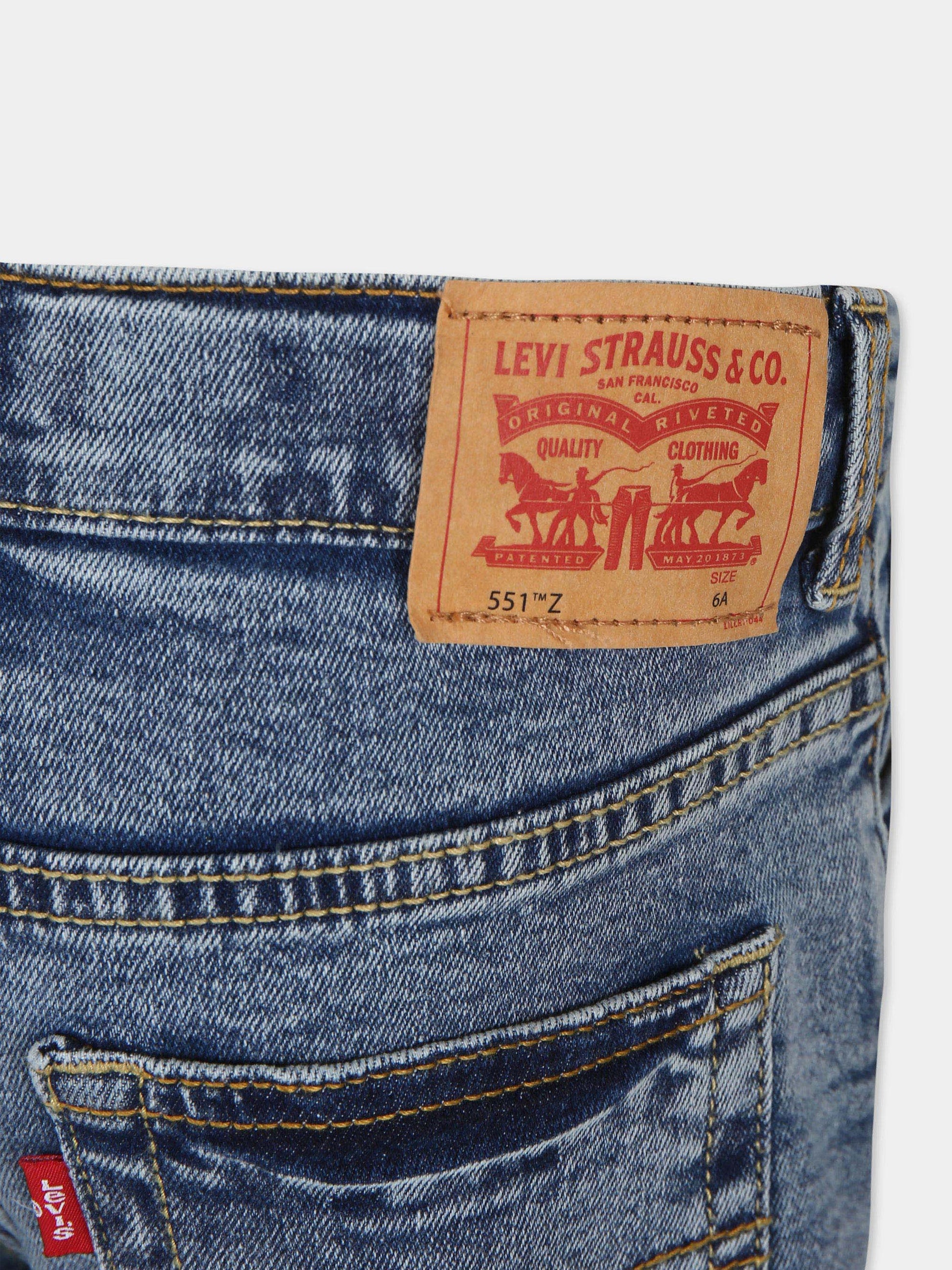 Jeans 551Z blu per bambino con logo,Levi's Kids,24SLK8ED512 L5D