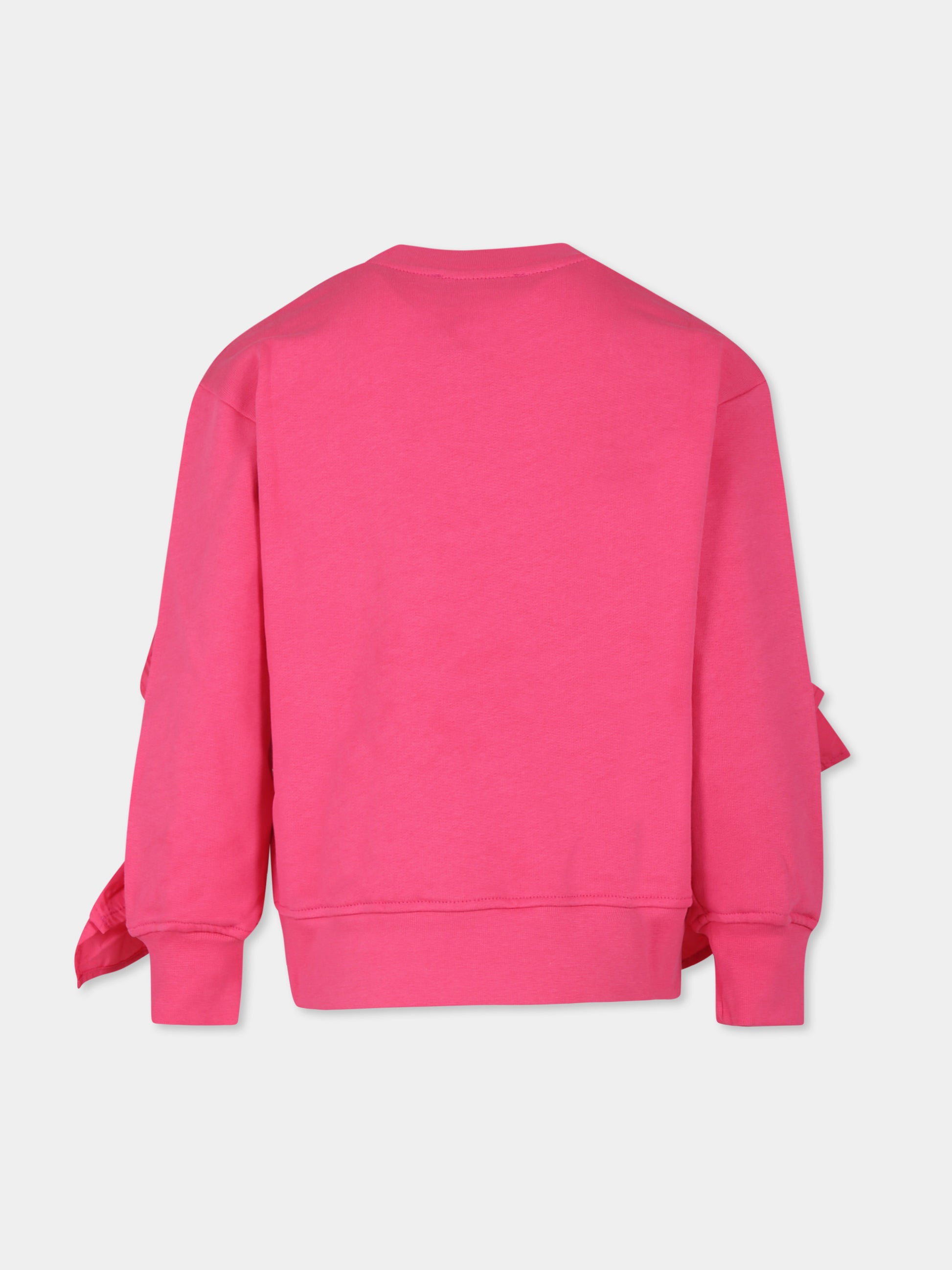 Felpa fucsia per bambina con logo,Msgm Kids,S4MSJGSW135 044