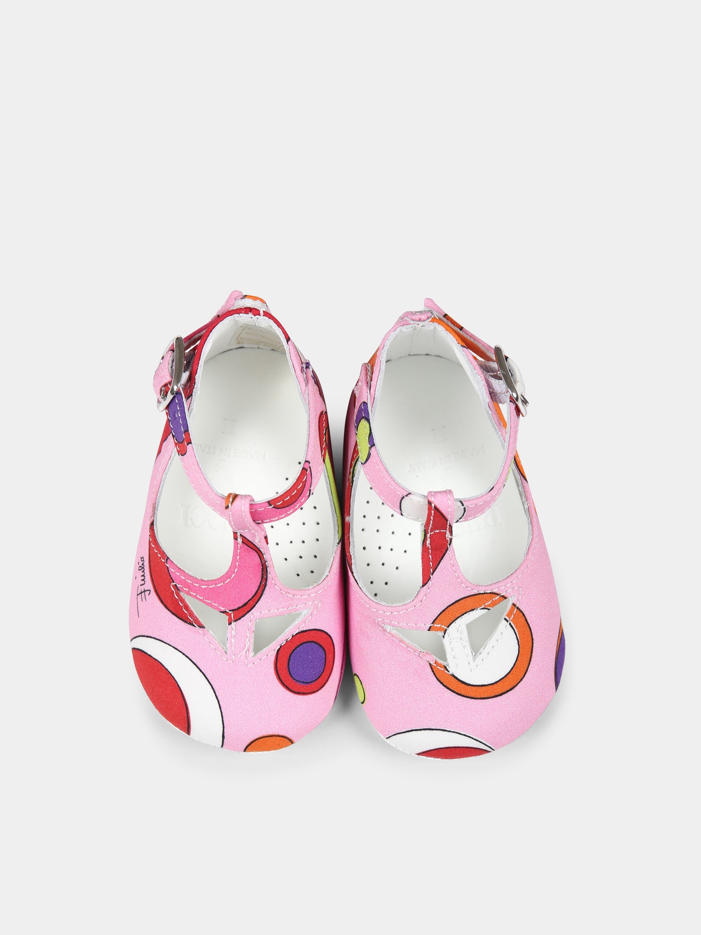 Occhi di bue multicolor per neonata con stampa marmo,Emilio Pucci Junior,PW0026 P0494 437MC