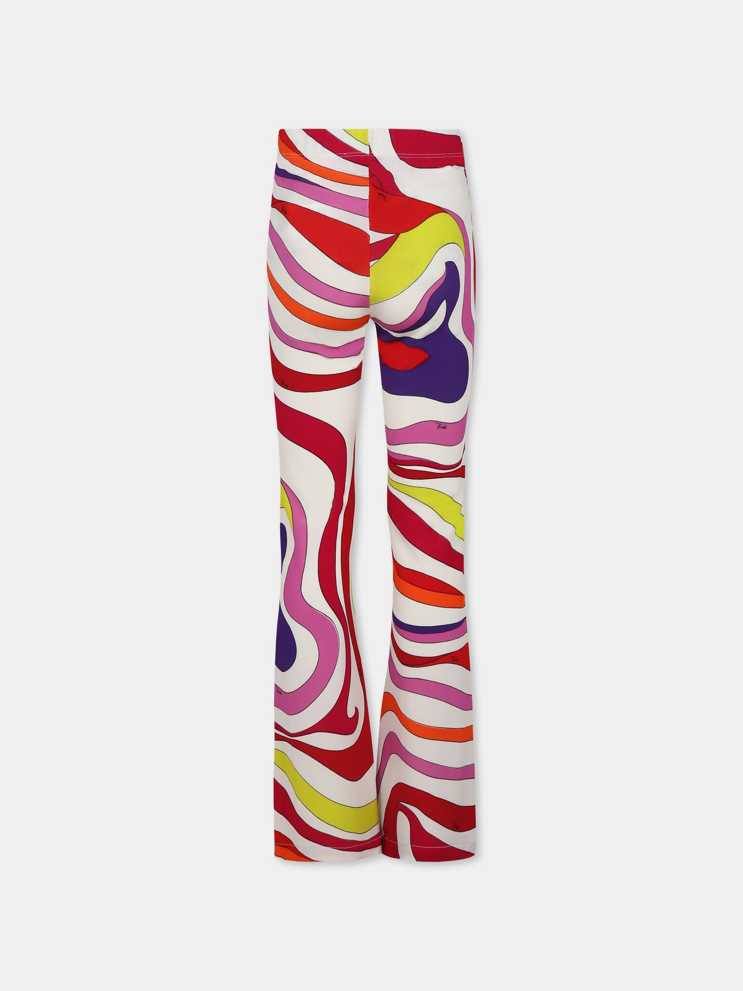 Pantaloni multicolor per bambina con stampa marmo,Emilio Pucci Junior,PW6C30 J0476 101AR