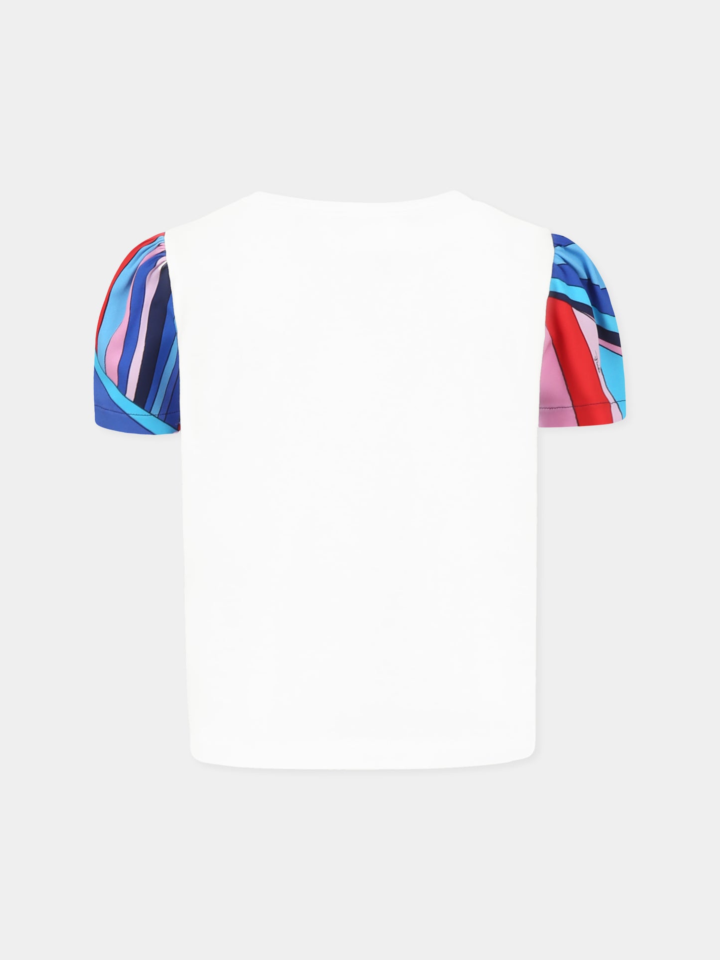 T-shirt bianca per bambian con logo,Emilio Pucci Junior,PW8A81 J0177 101