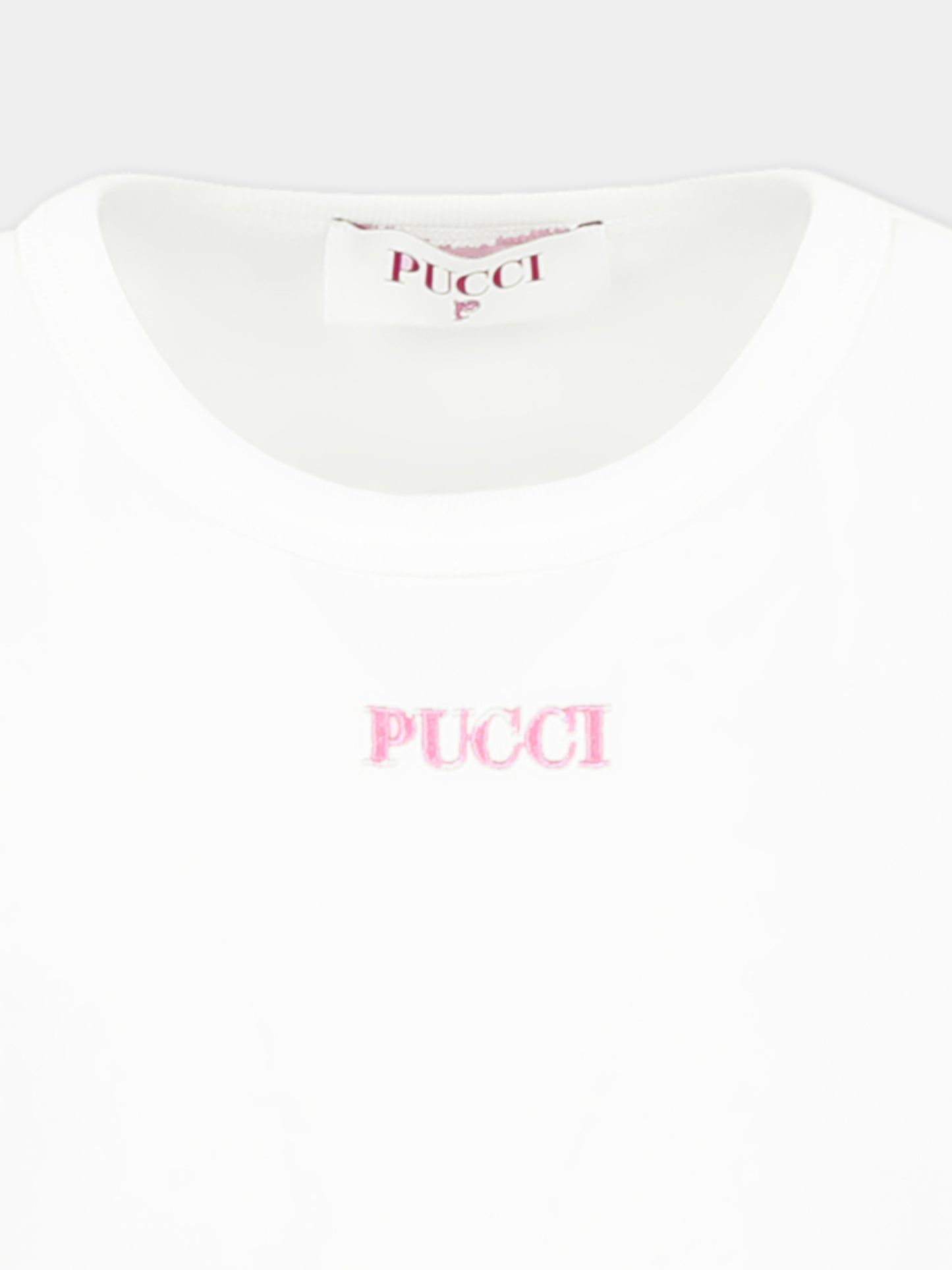 T-shirt bianca per bambian con logo,Emilio Pucci Junior,PW8A81 J0177 101