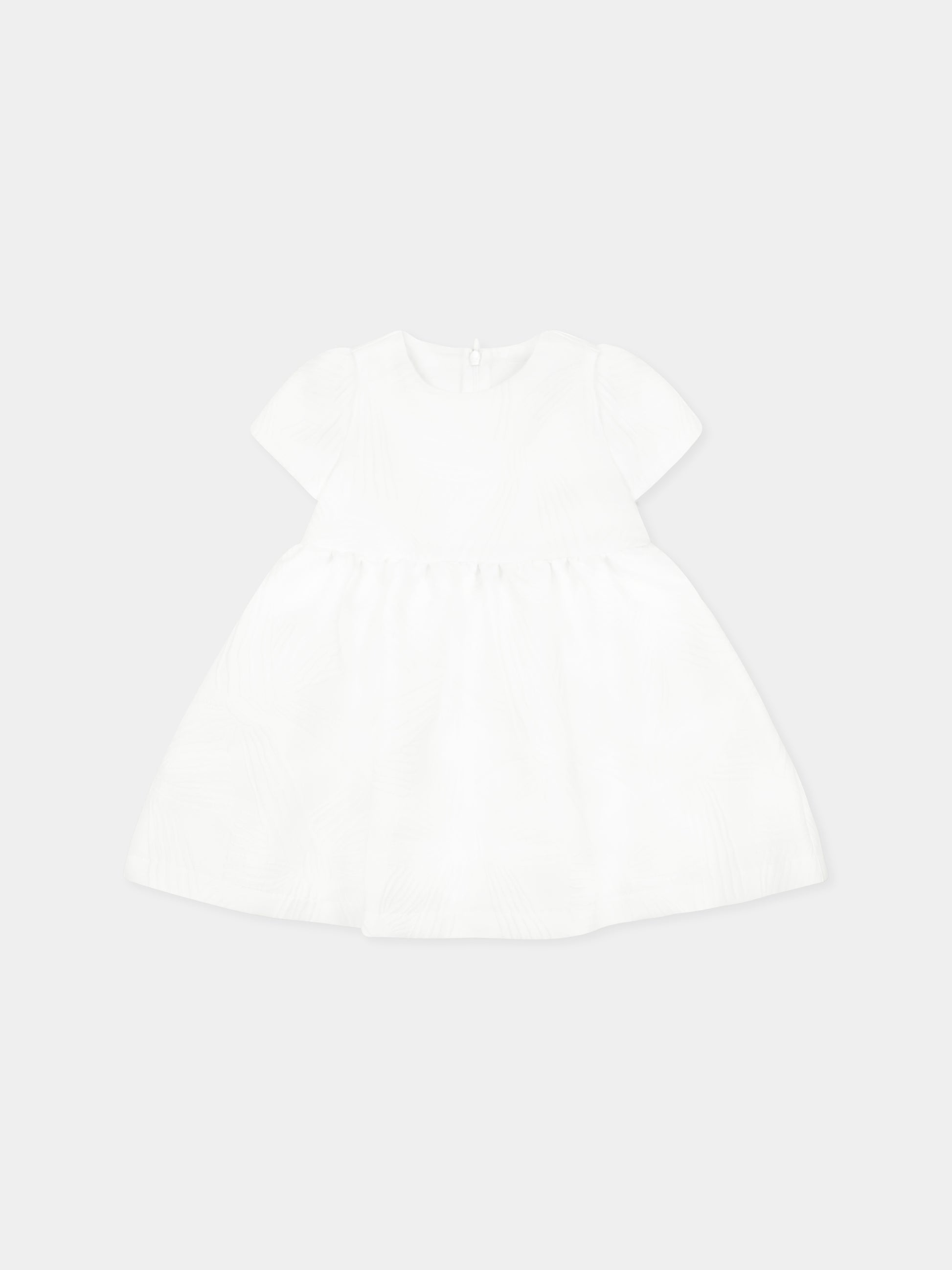 Vestito bianco per neonata con fiocchi all over,Simonetta,SW1041 U0207 101BC