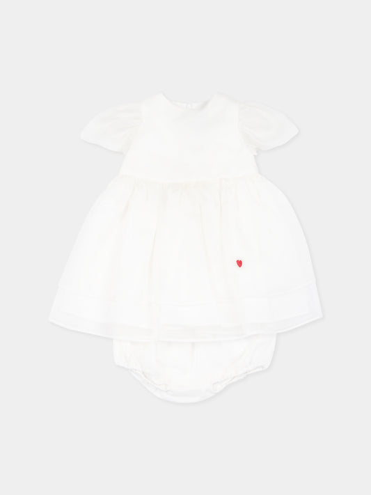 Vestito bianco per neonata con ricamo,Simonetta,SW1072 O0062 104