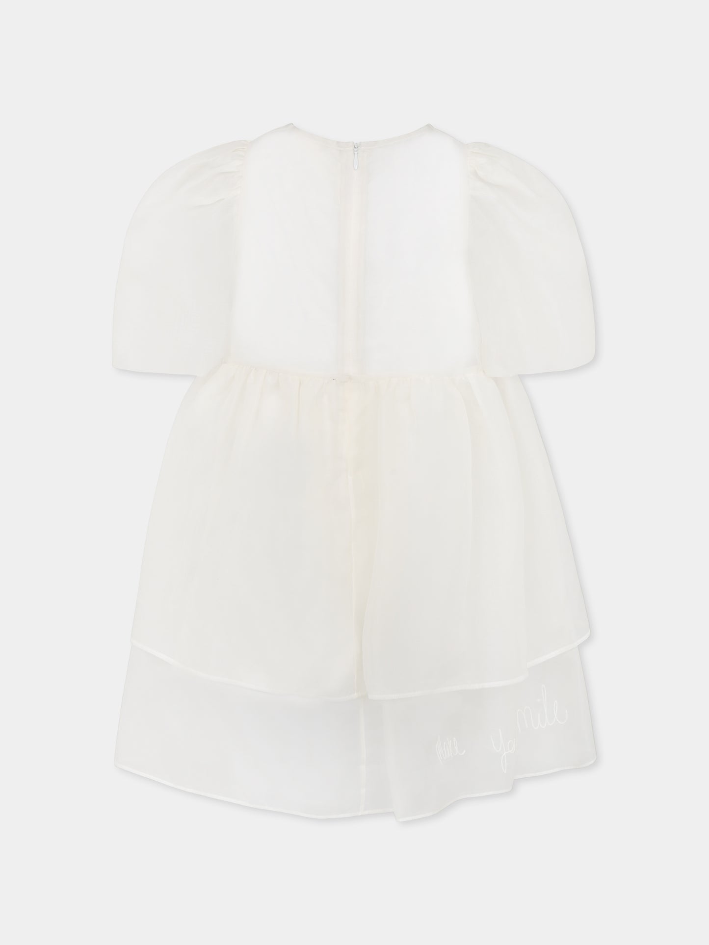White dress for girl with writing