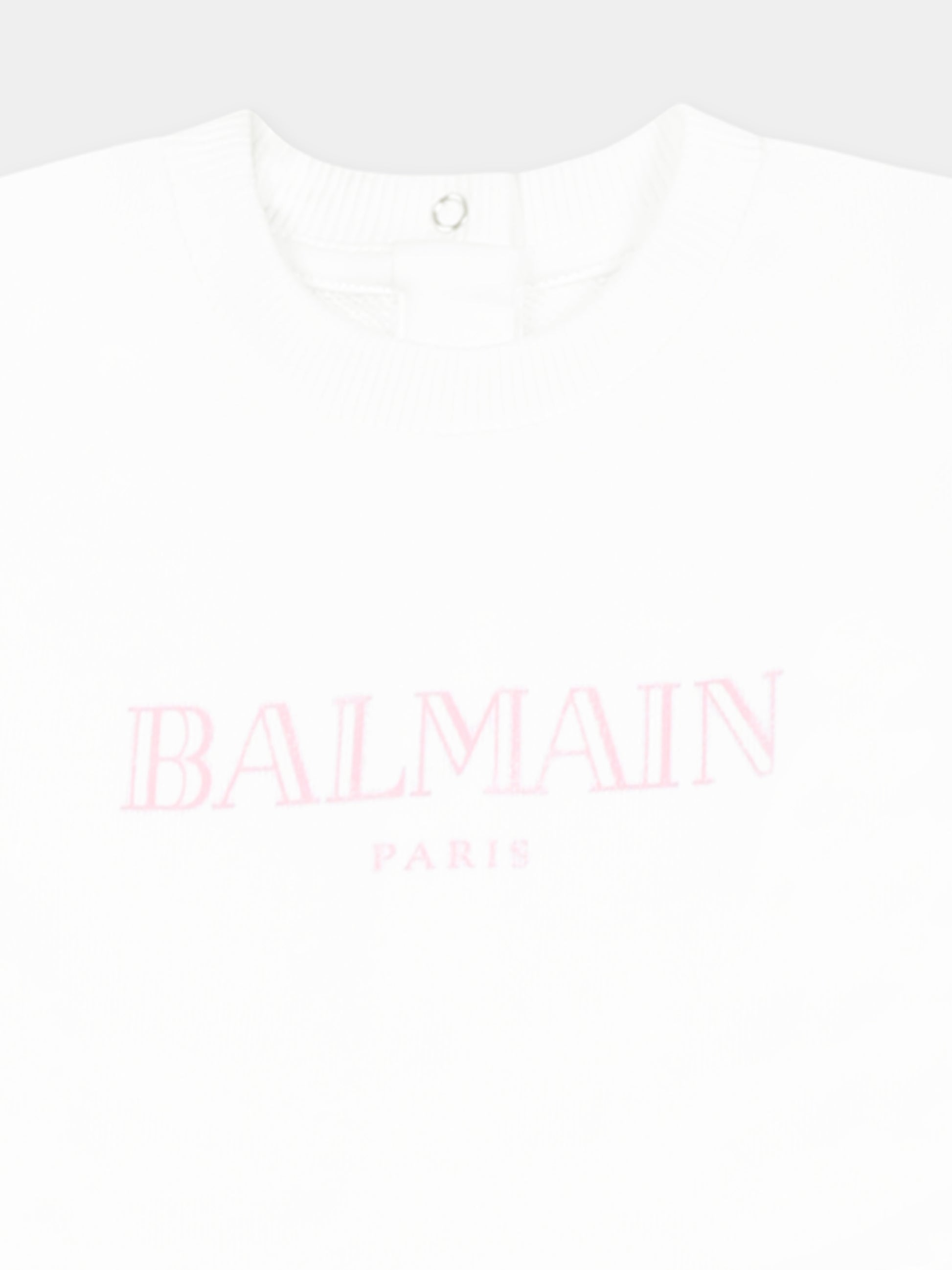 Vestito bianco per neonata con logo,Balmain Kids,BW1000 Z0114 100RS