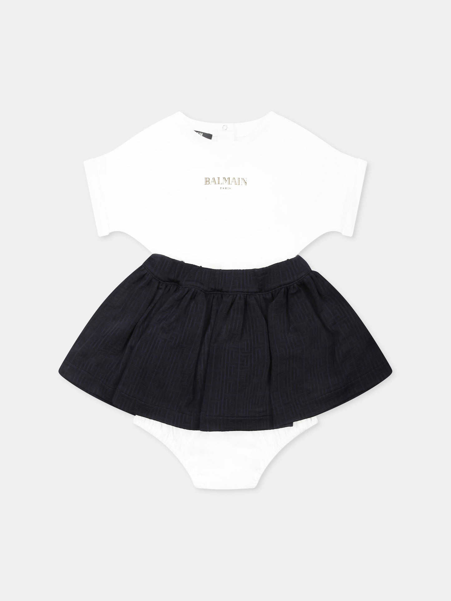 White dress for baby girl with logo