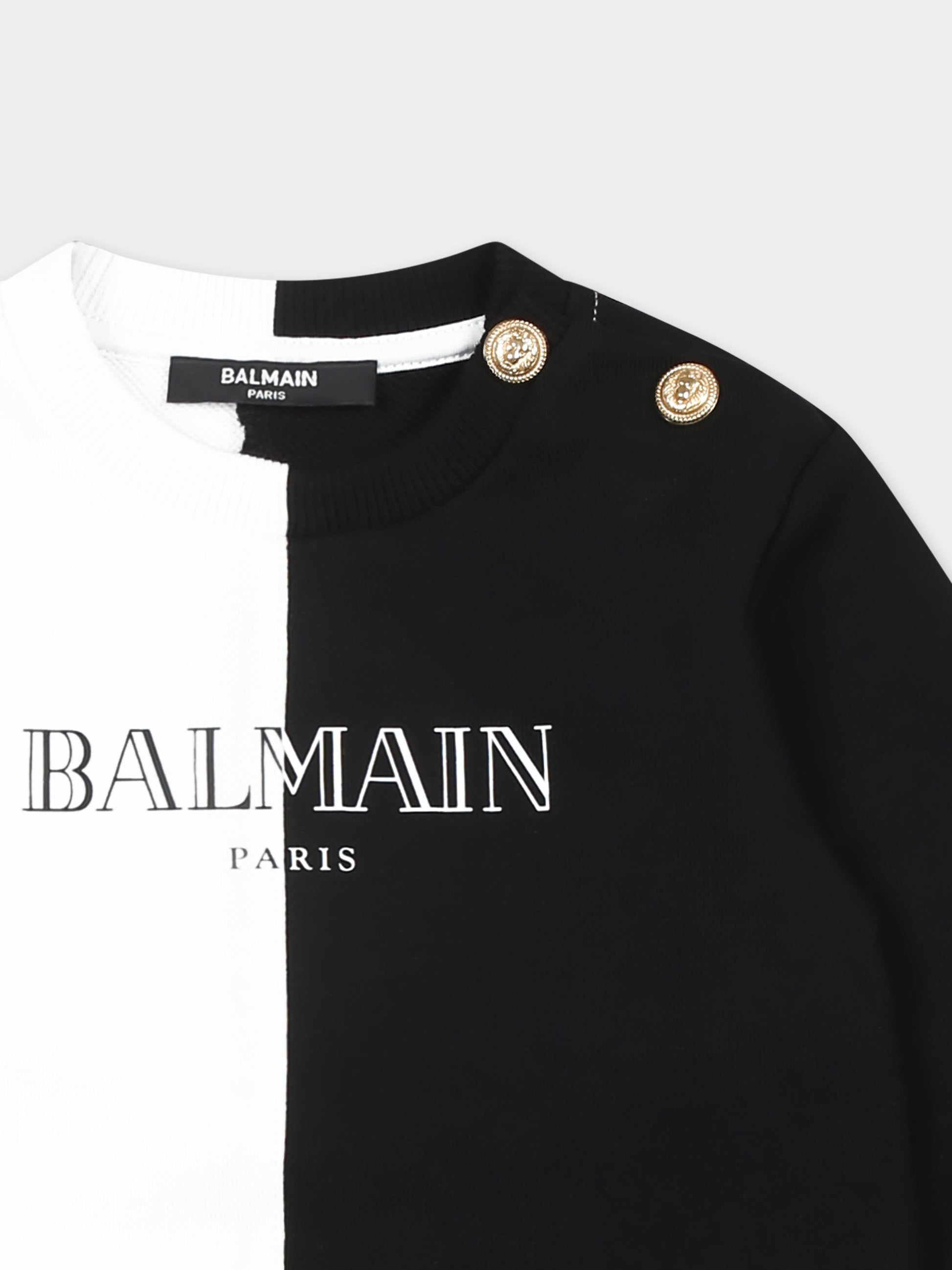 Felpa multicolor per neonati con logo,Balmain Kids,BW4570 Z0081 100NE