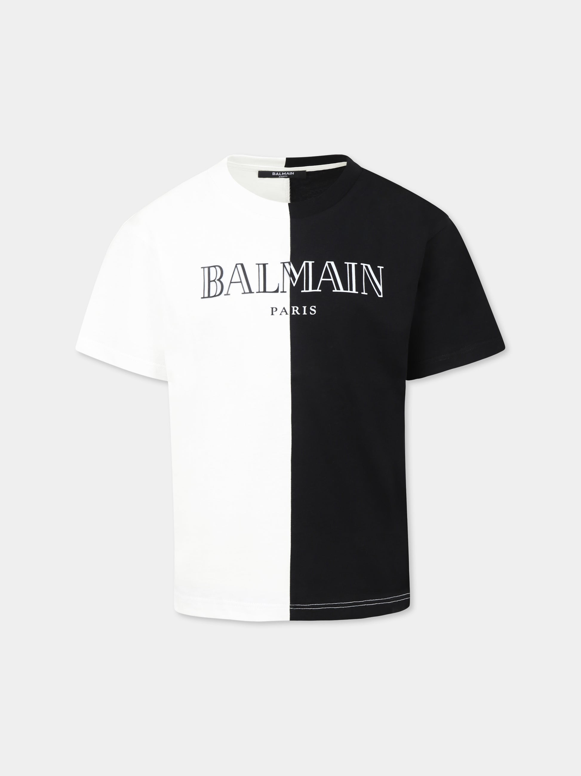 T-shirt multicolor per bambini con logo,Balmain Kids,BW8Q01 Z0082 100NE