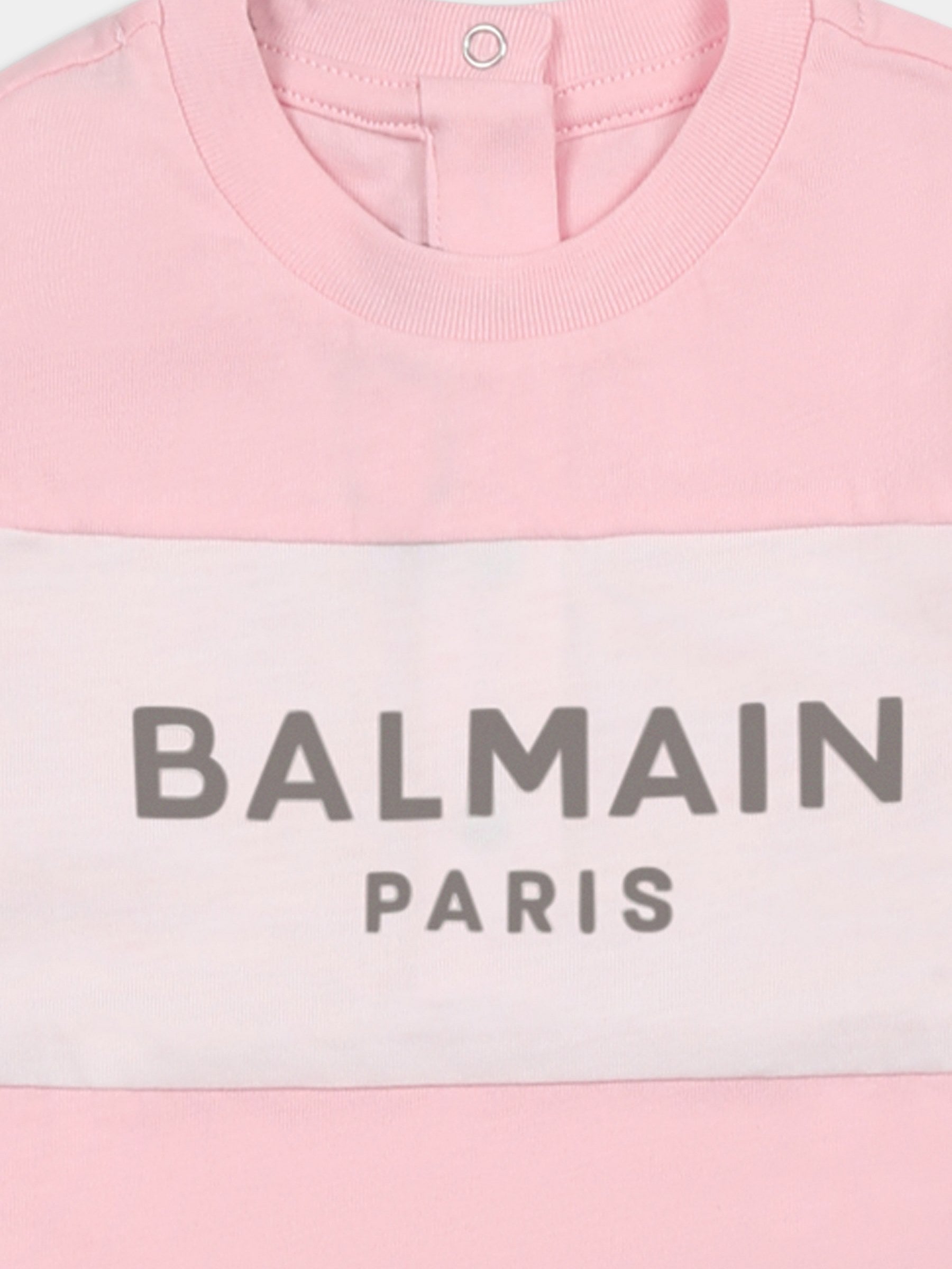 Set tutina rosa per neonata con logo,Balmain Kids,BWB50A Z0082 511AG