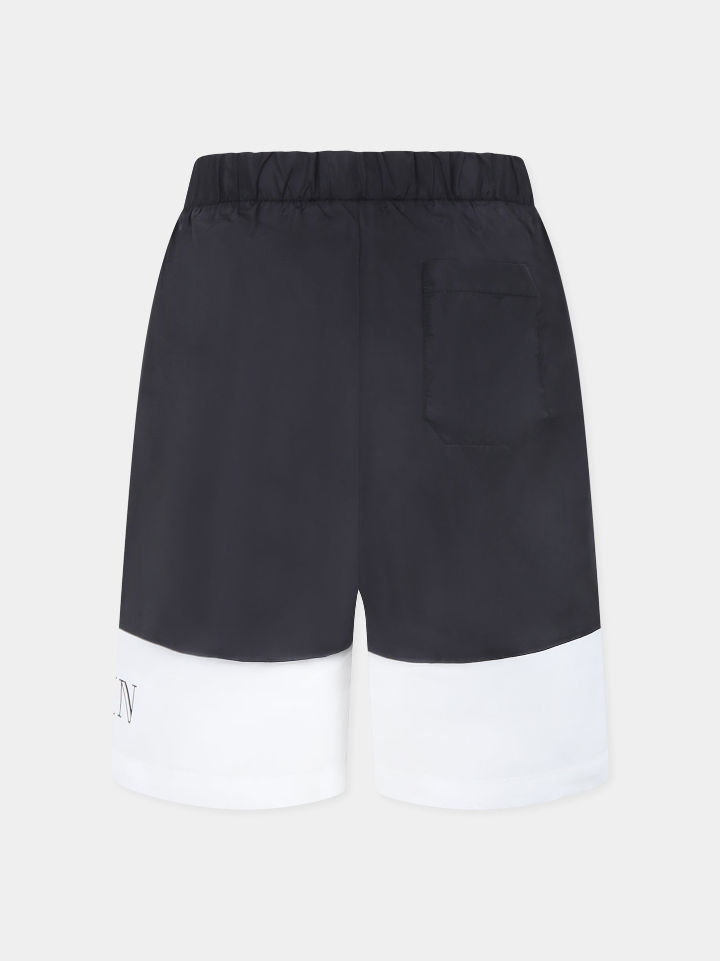 Black swim shorts for boy with logo
