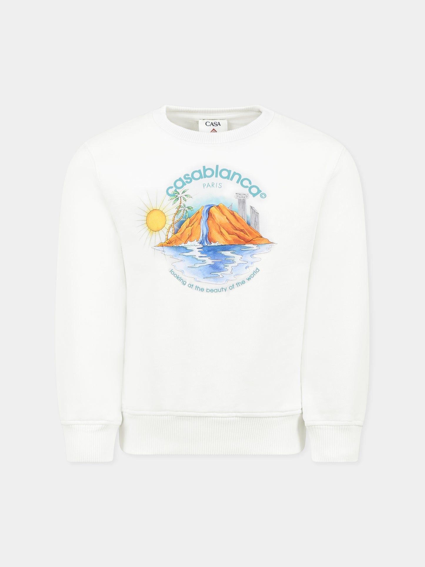 Felpa avorio per bambini con stampa oasi,Casablanca,KS25 JTP 371 01 EX