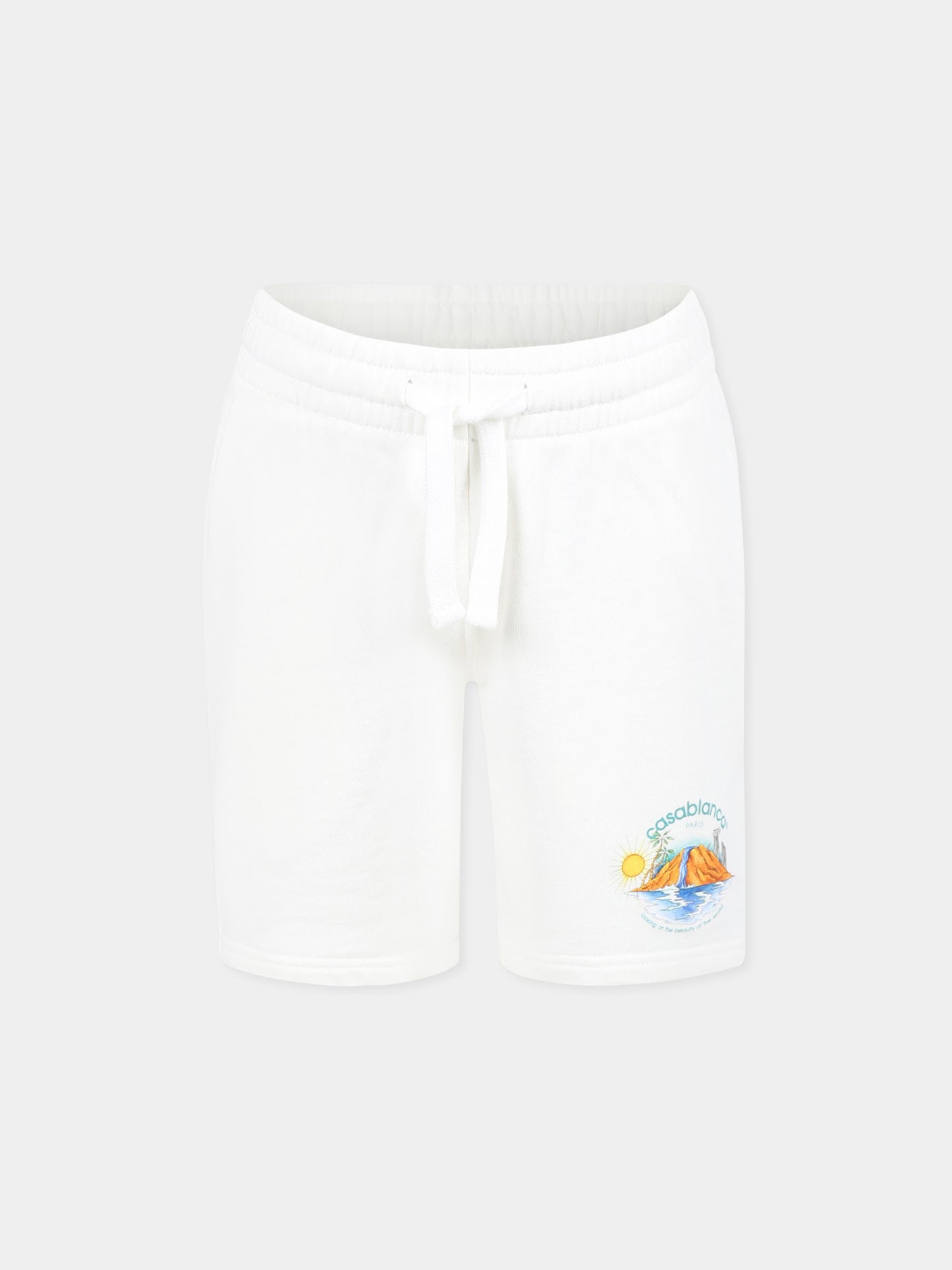 Ivory shorts for kids with oasi print