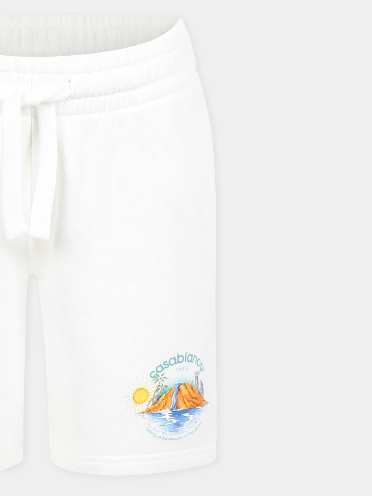 Ivory shorts for kids with oasi print