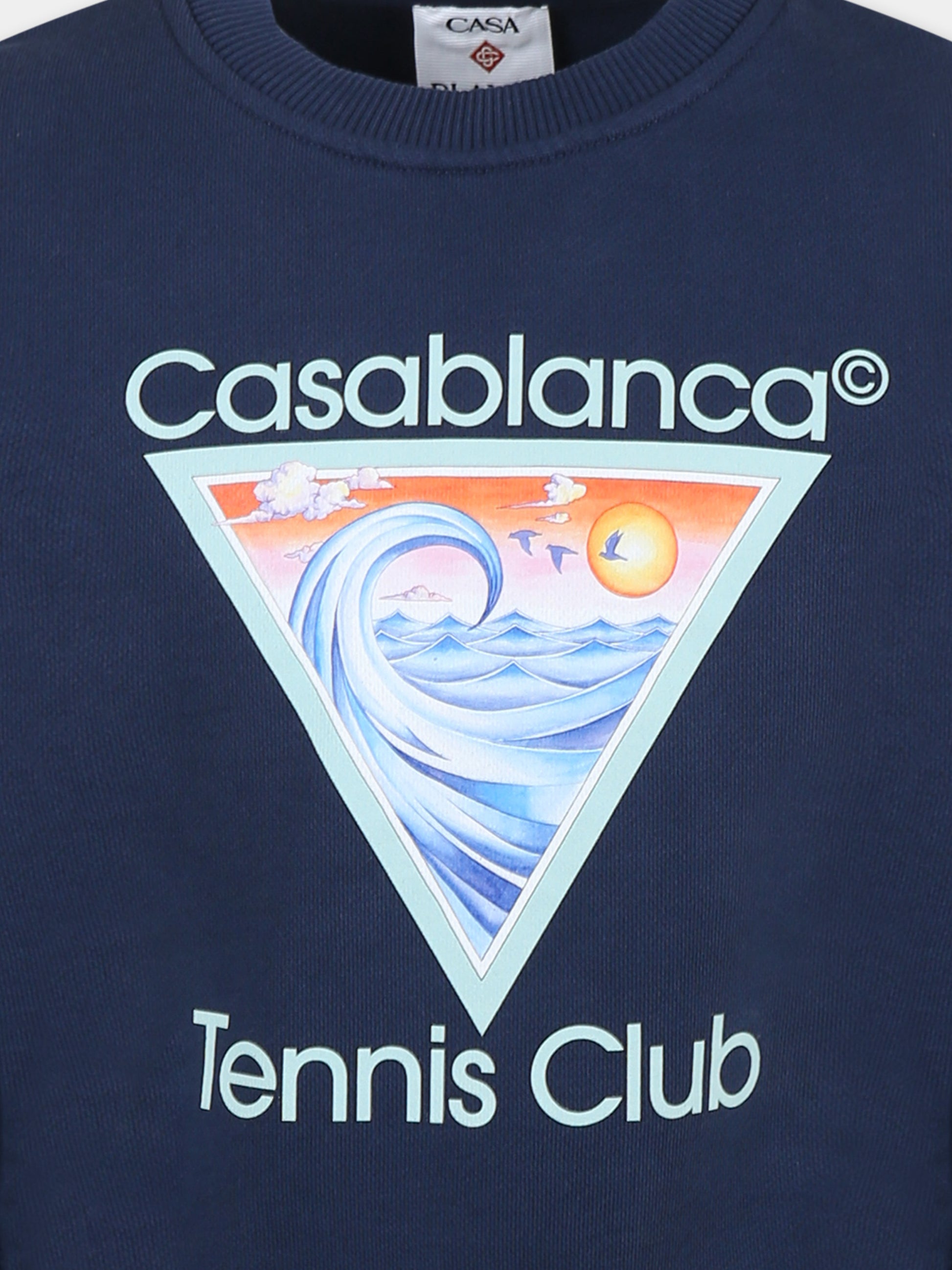 Felpa blu per bambini con stampa Tennis Club,Casablanca,KS25 JTP 371 02 EX