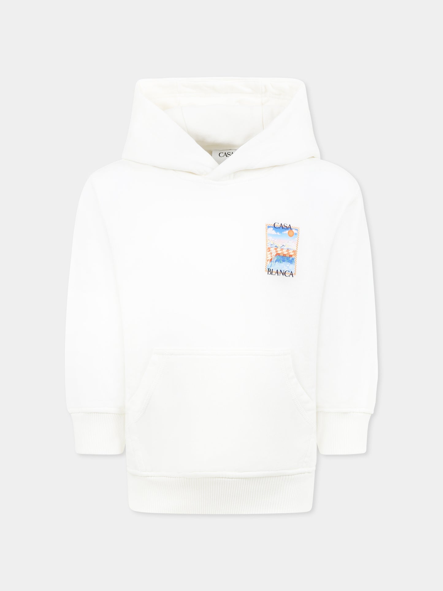 Felpa avorio per bambini con stampa piscina,Casablanca,KS25 JTP 372 01 EX