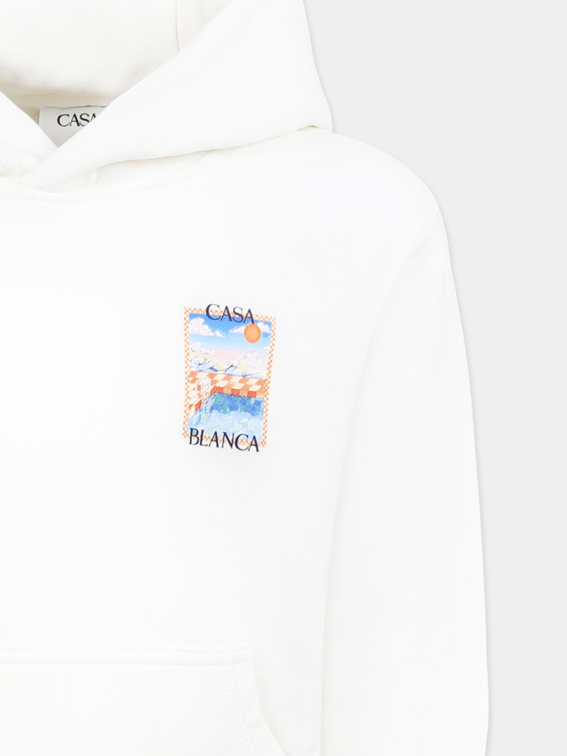 Felpa avorio per bambini con stampa piscina,Casablanca,KS25 JTP 372 01 EX