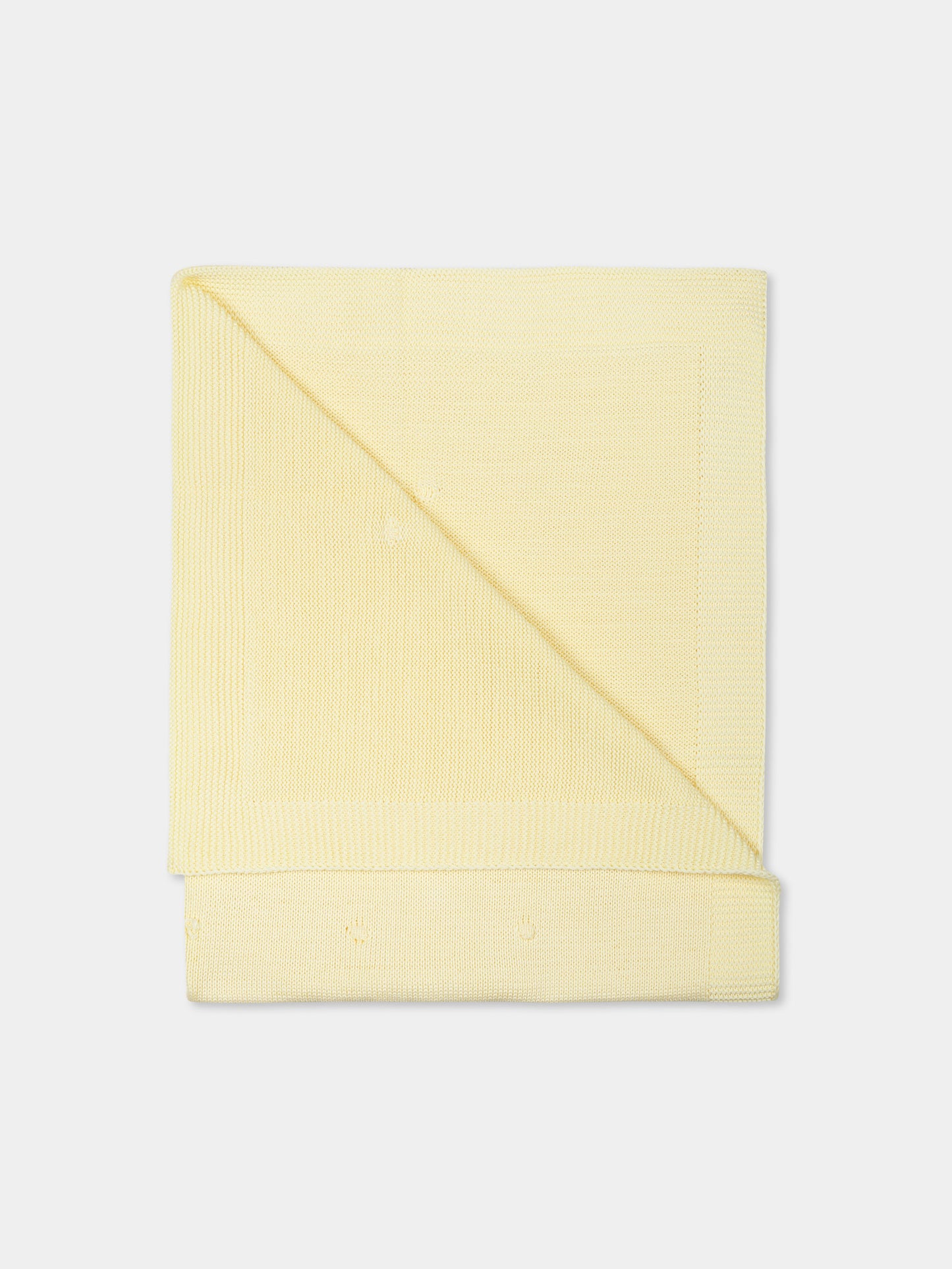Yellow blanket for babykids with polka dots