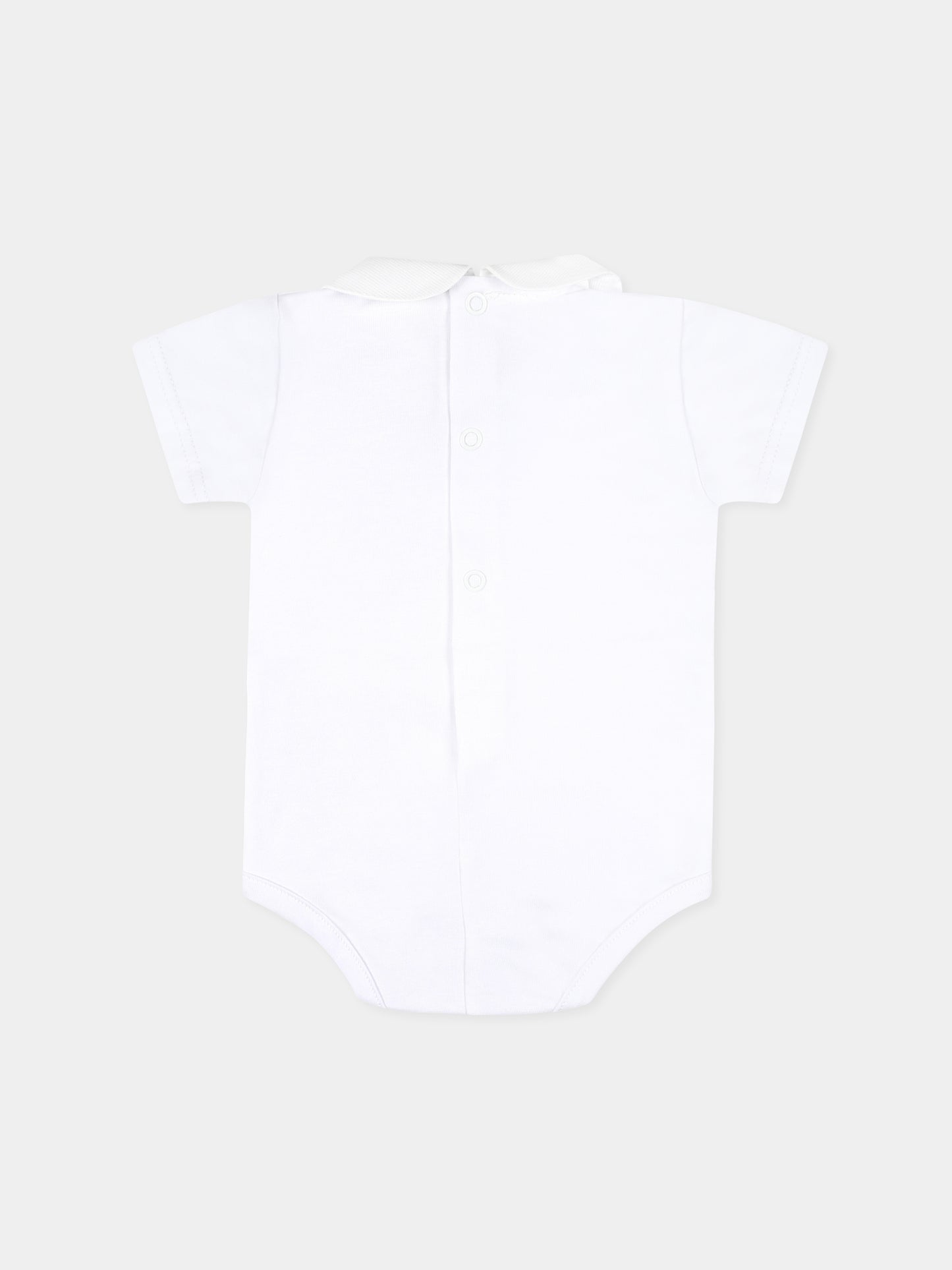 Body bianco per neonati con logo,Little Bear,8020 BIANCO/GIALLO