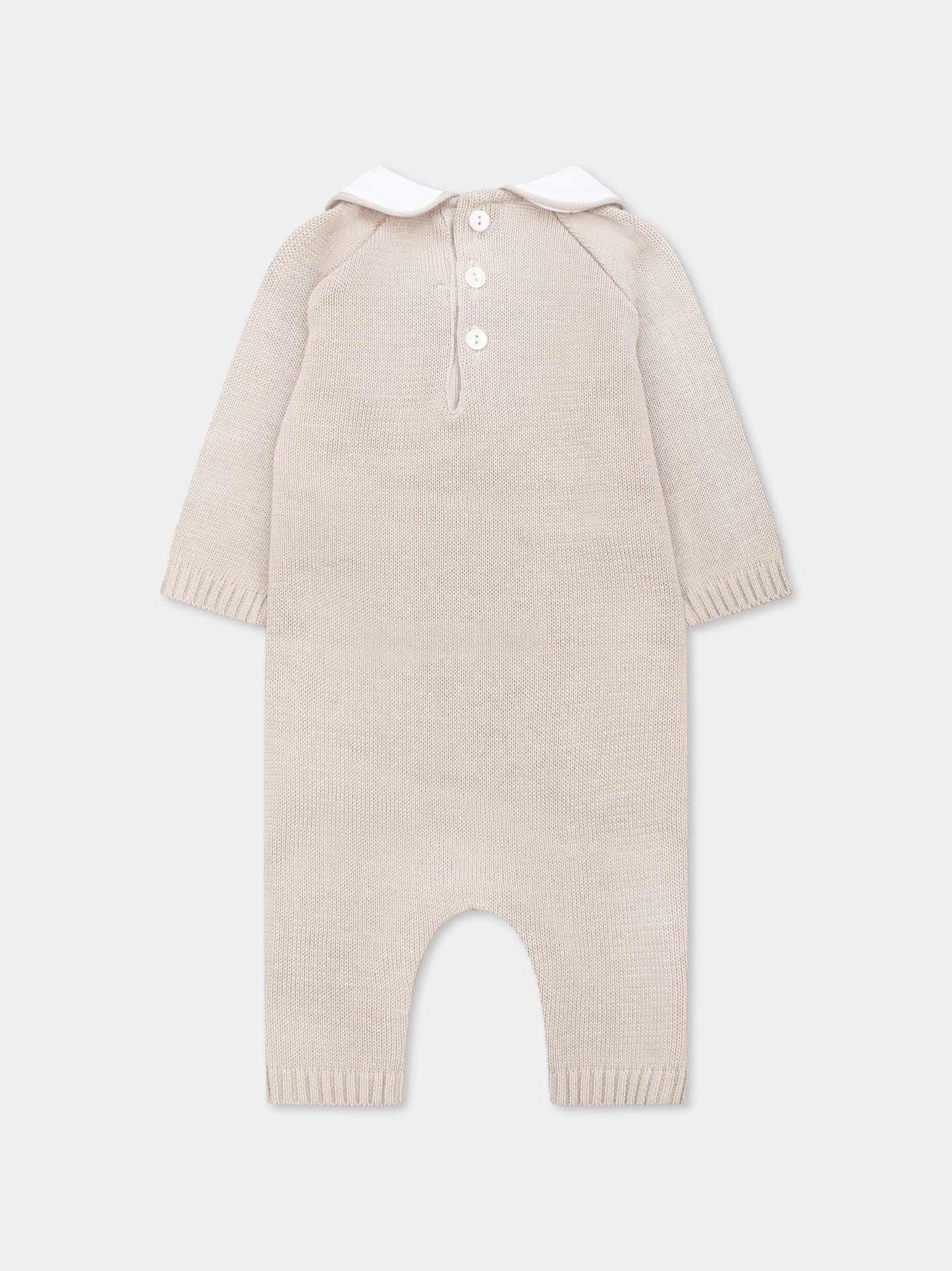 Beige babygrow for babykids with bear