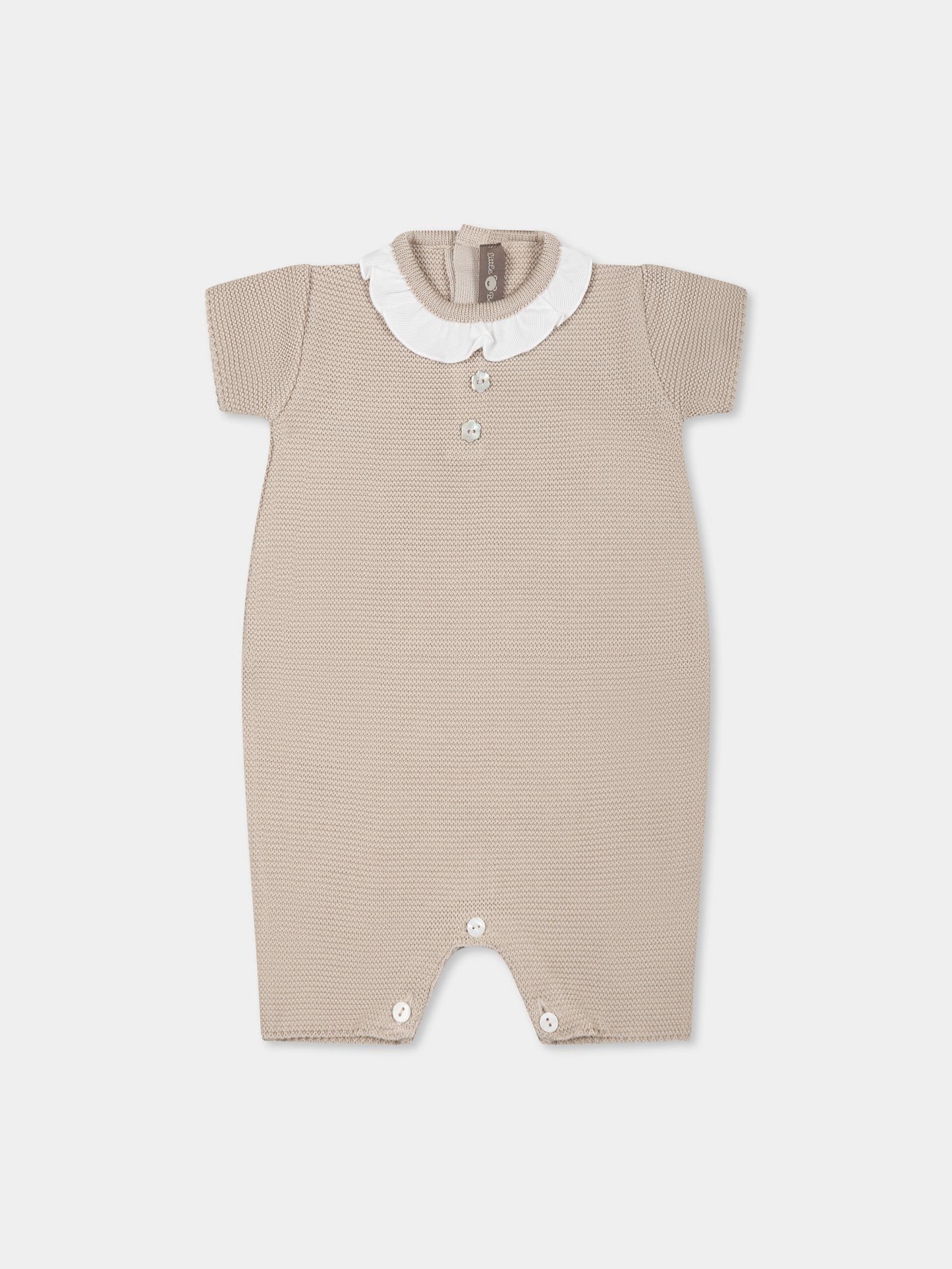 Beige romper for baby girl