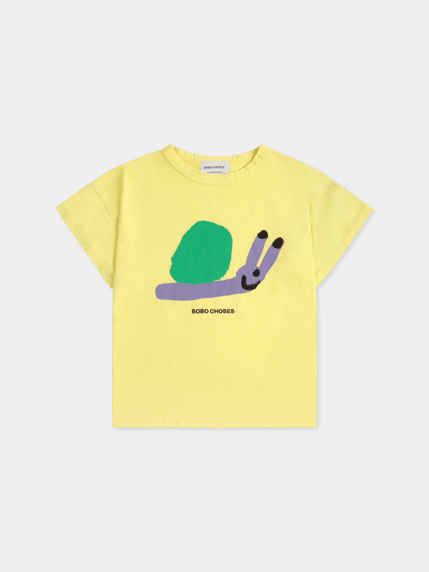 T-shirt gialla per bambini con lumaca,Bobo Choses,B125AC004