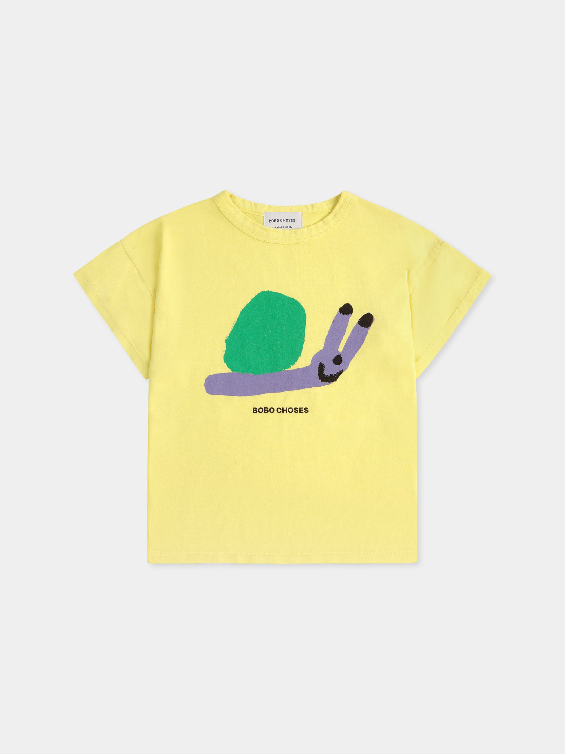 T-shirt gialla per bambini con lumaca,Bobo Choses,B125AC004