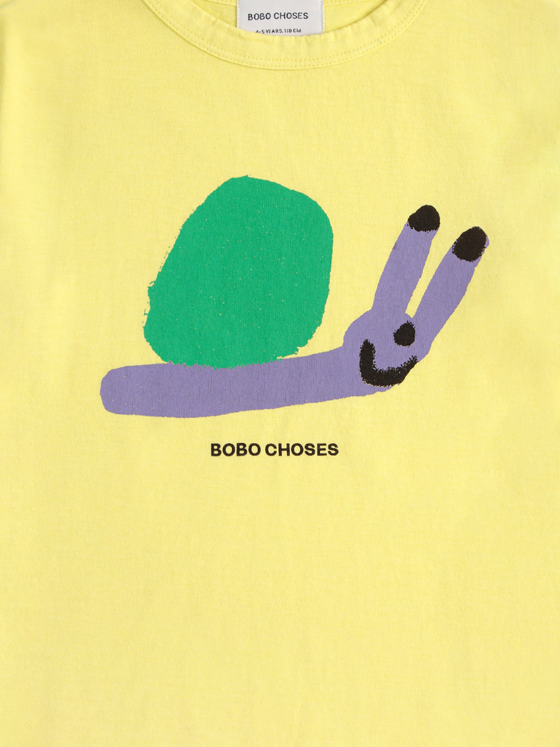 T-shirt gialla per bambini con lumaca,Bobo Choses,B125AC004
